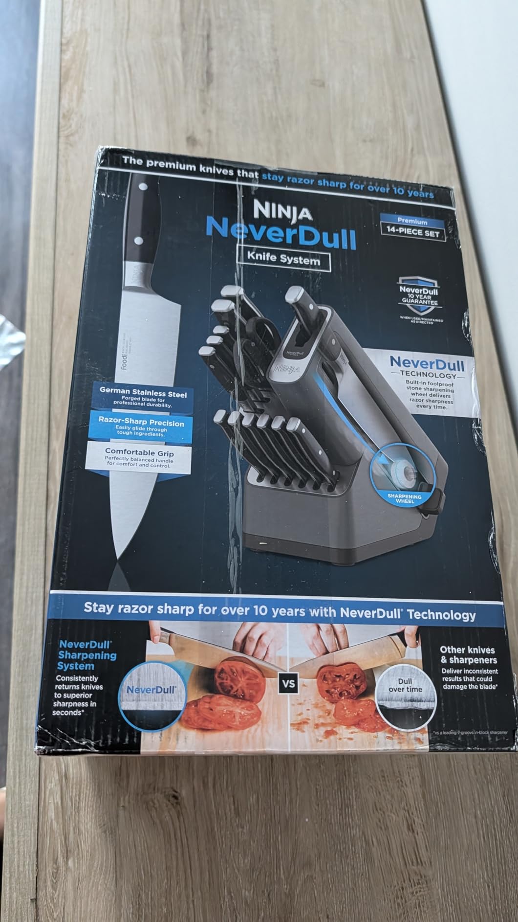 Ninja Knife Set, Knife Sharpener, Knife Block Set, Stainless Steel Knives, 14 Piece Set, Steak Knives, Chef Knives and More, Foodi NeverDull, Black, K32014 customer photo 2