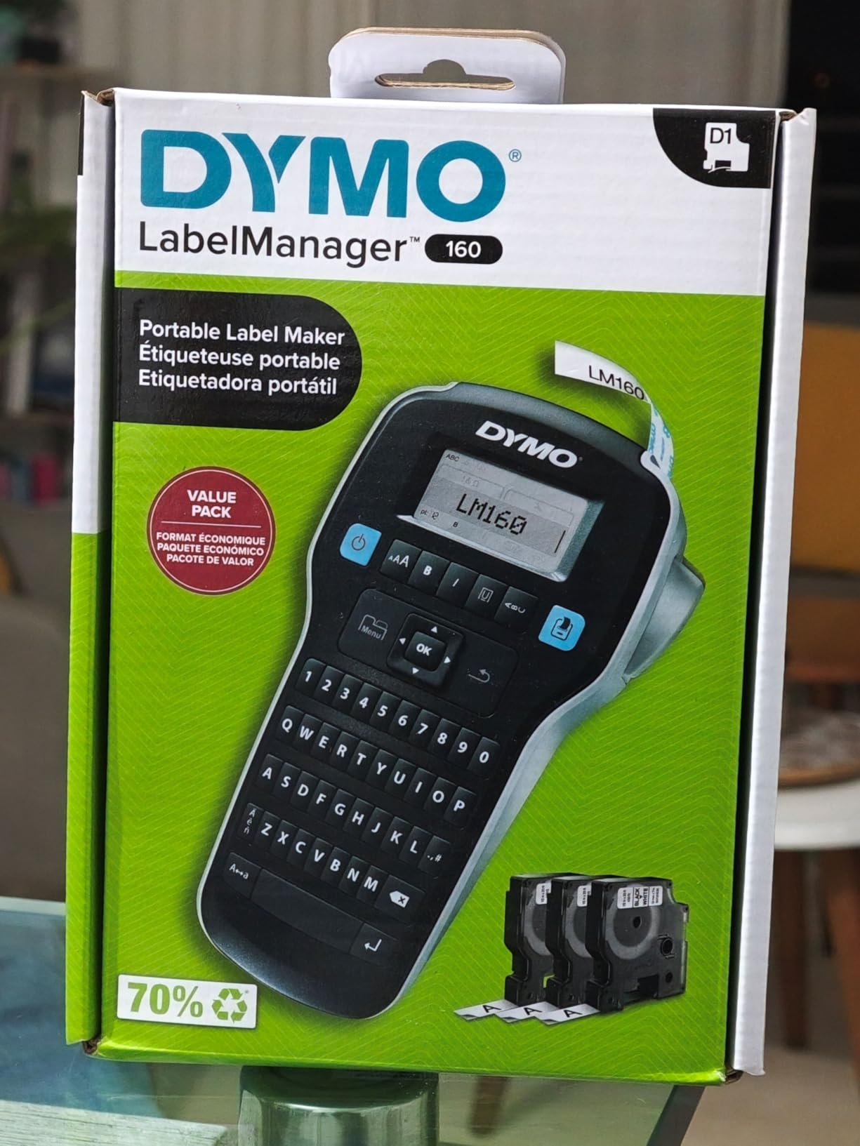 DYMO LabelManager 160 Label Maker Bundle with 3 D1 Label Cassettes, Portable Handheld, QWERTY Keyboard, One-Touch Smart Keys, Large Display, Home and Office Organization customer photo 1