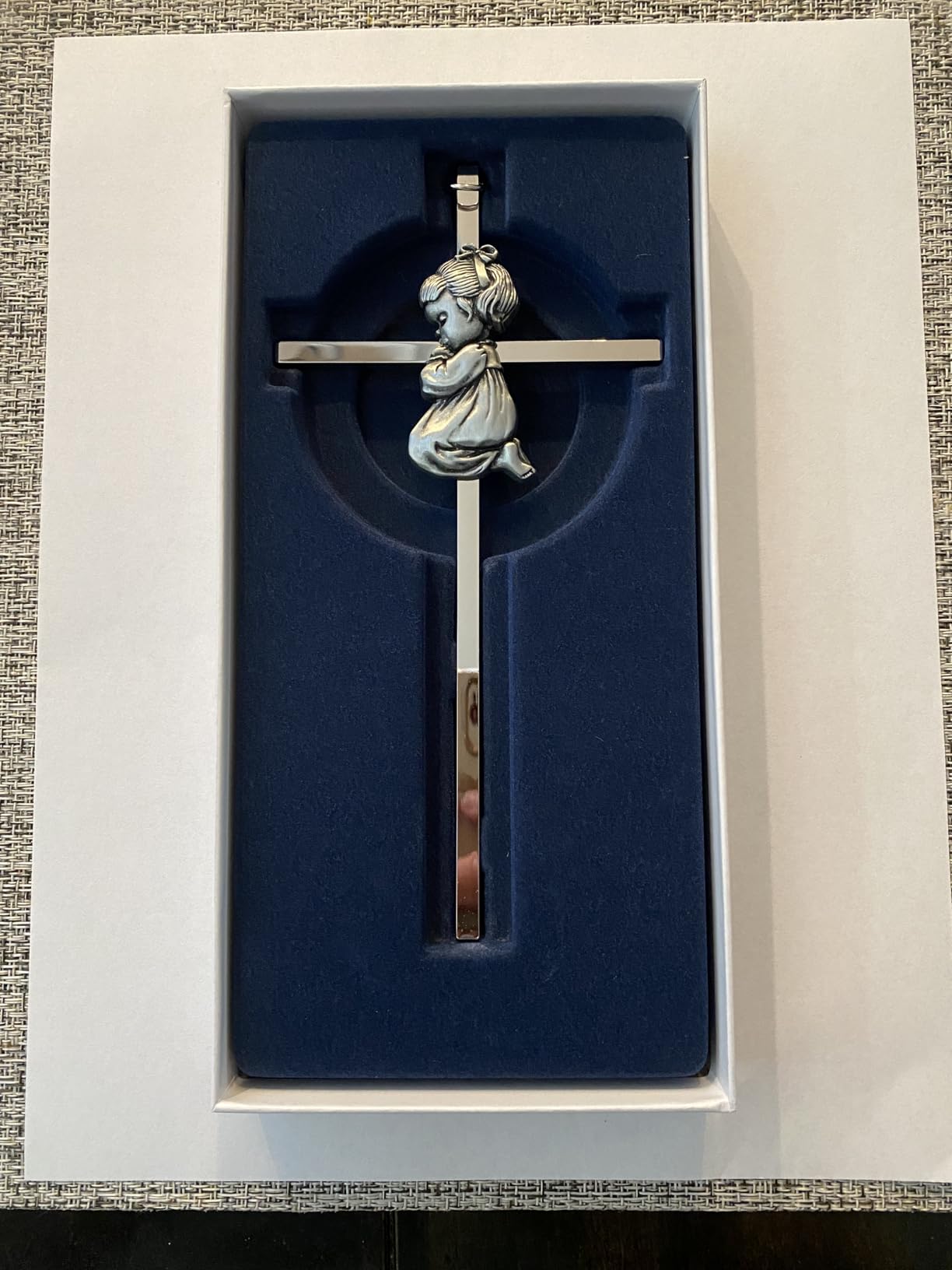 Tryuunion Baby Wall Cross Baptism Gifts for Boys, 7-inch Silver Blessing Boy Baptism Crosses for First Holy Communion Christening and Dedication Baptismal Gifts from Godparents customer photo 1