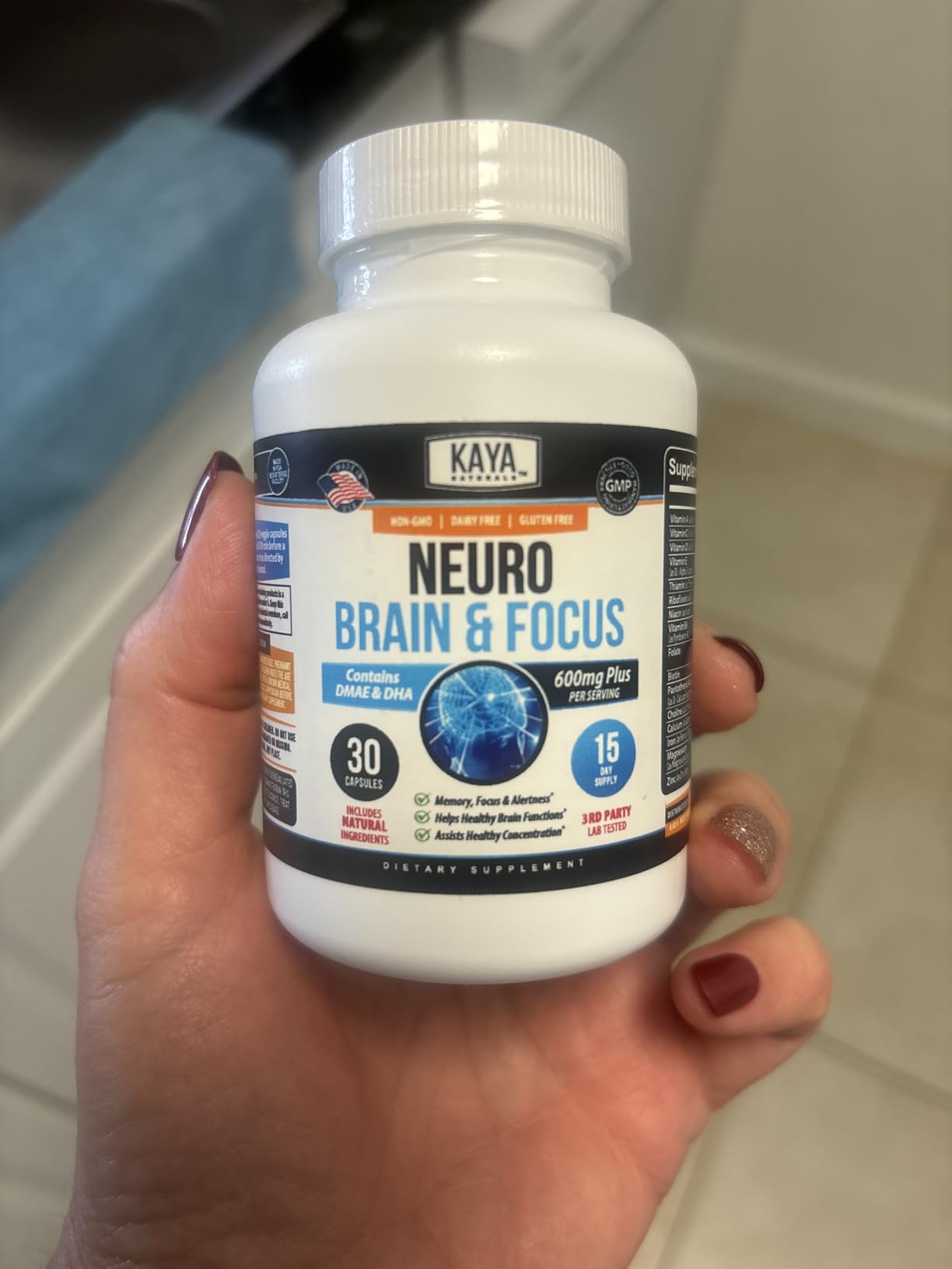 Kaya Naturals - Neuro Brain for Memory & Focus - Nootropic Energy Capsule - Nootropic Brain Support Supplement - Focus & Concentration & Learning Accuracy - Cognitive Function - 60 Count customer photo 1