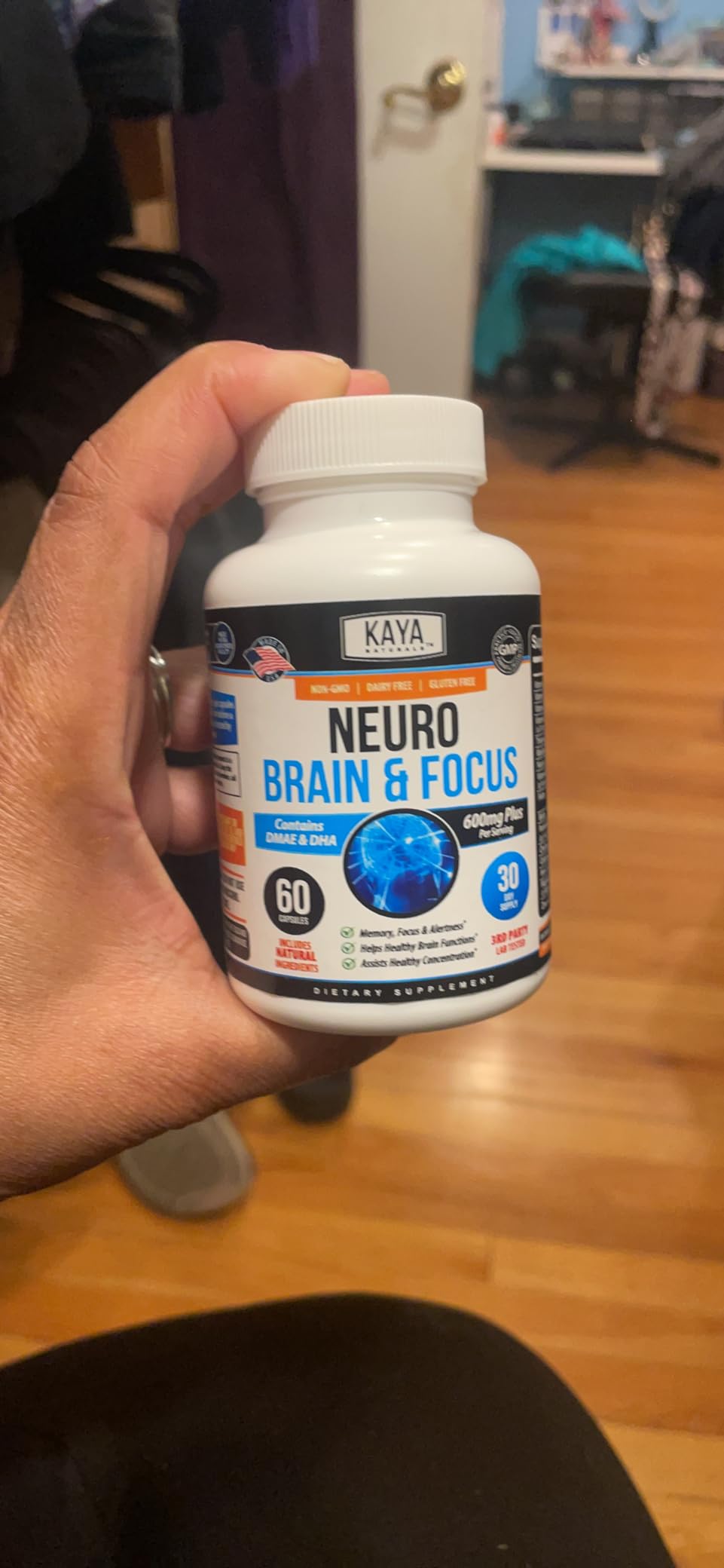 Kaya Naturals - Neuro Brain for Memory & Focus - Nootropic Energy Capsule - Nootropic Brain Support Supplement - Focus & Concentration & Learning Accuracy - Cognitive Function - 60 Count customer photo 2