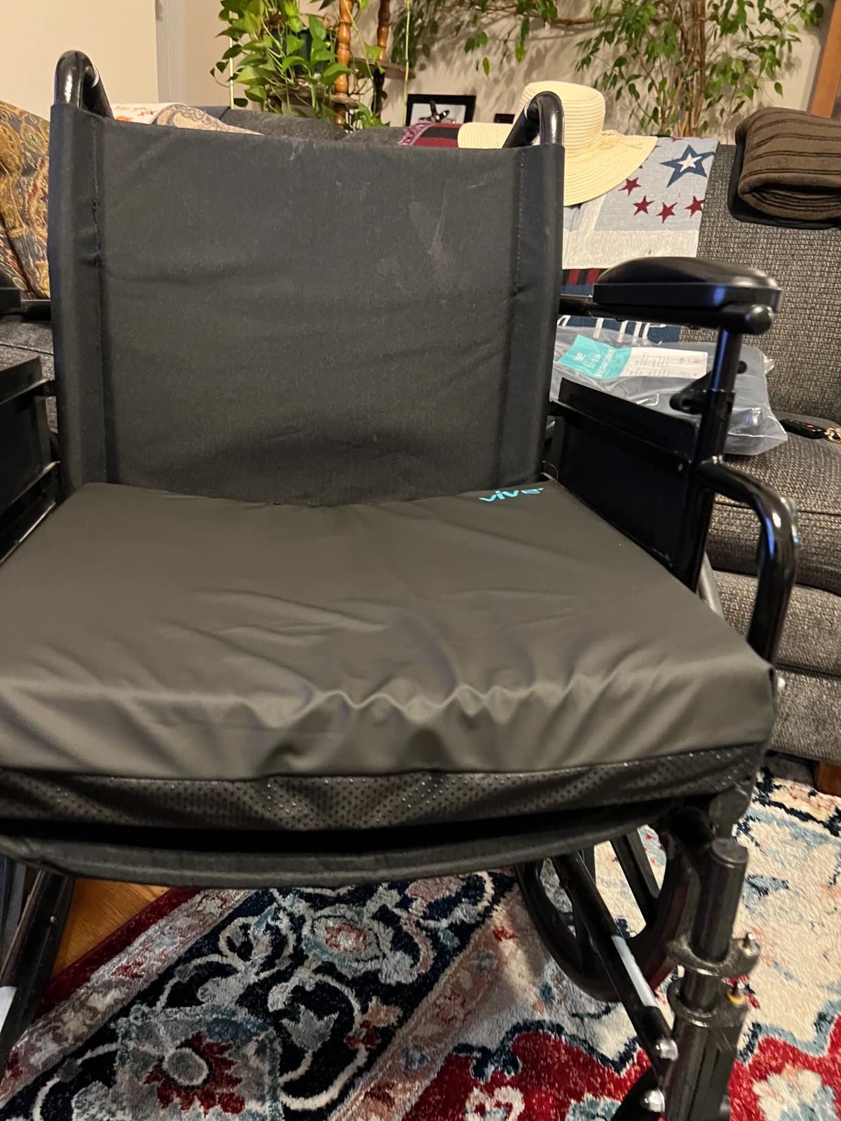 Vive Waterproof Wheelchair Cushion for Pressure Relief (18x16x3) - Washable Cover Incontinence Protection for Elderly Adults & Seniors - Memory Foam Gel Pad for Recliners, Office Chairs, Car customer photo 1