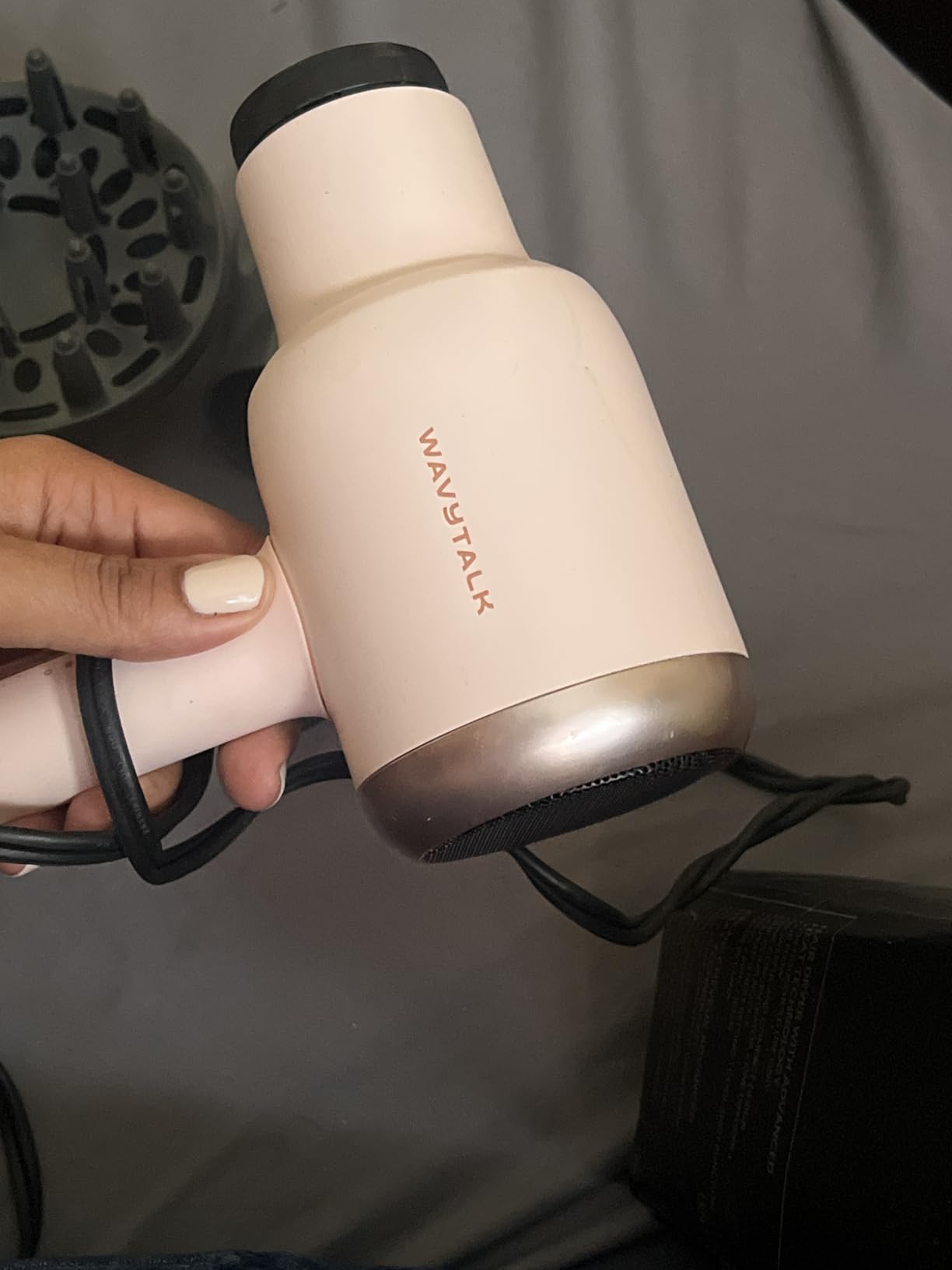 Wavytalk Hair Dryer, Blown Away Ionic Hair Dryer for Curly Hair with Diffuser, 1875W Fast Drying Blow Dryer with Ceramic Technology, 3 Attachments for All Hair Types, Light and Quiet, Rose Gold customer photo 1