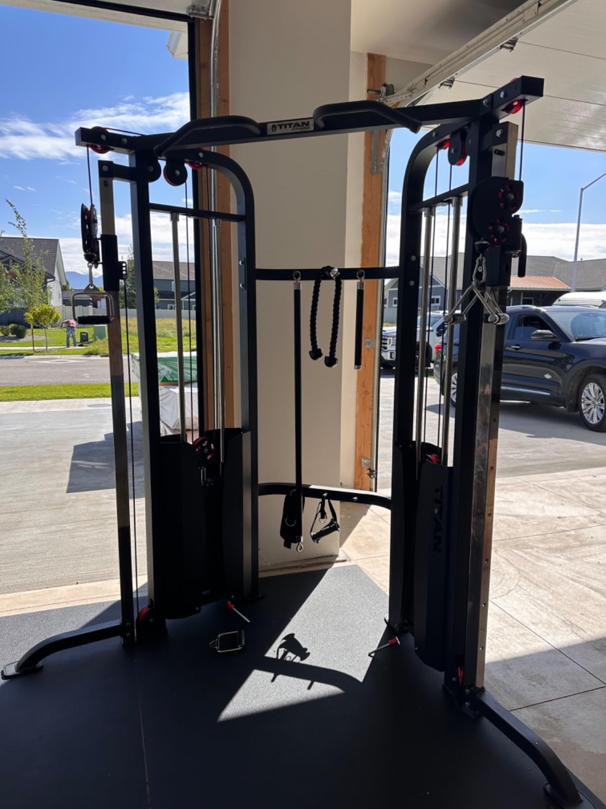 Functional Trainer, Cable Crossover Machine with 200 LB Double Weight Stack, 2:1 Cable Pull Station, Home Gym Workout Weight Training Machine with Attachments customer photo 1