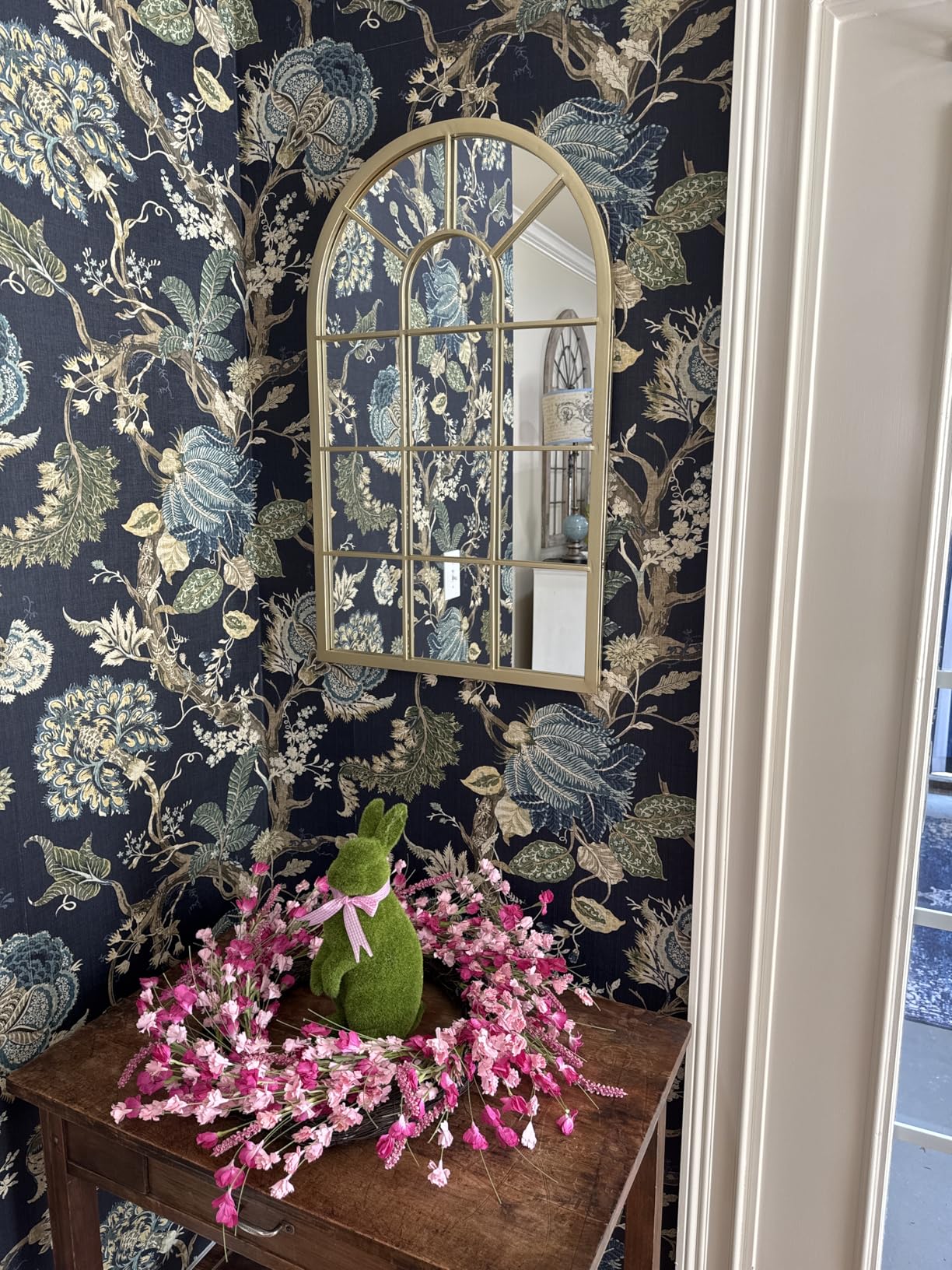 Black Arched Window Mirror, Farmhouse Decorative Wall Mirrors for Living Room, Bedroom, Entryway, Bathroom Vanity, Fireplace Mantel, Window Pane Mirror Wall Decor (Black, 31.5 x 20 x1) customer photo 1