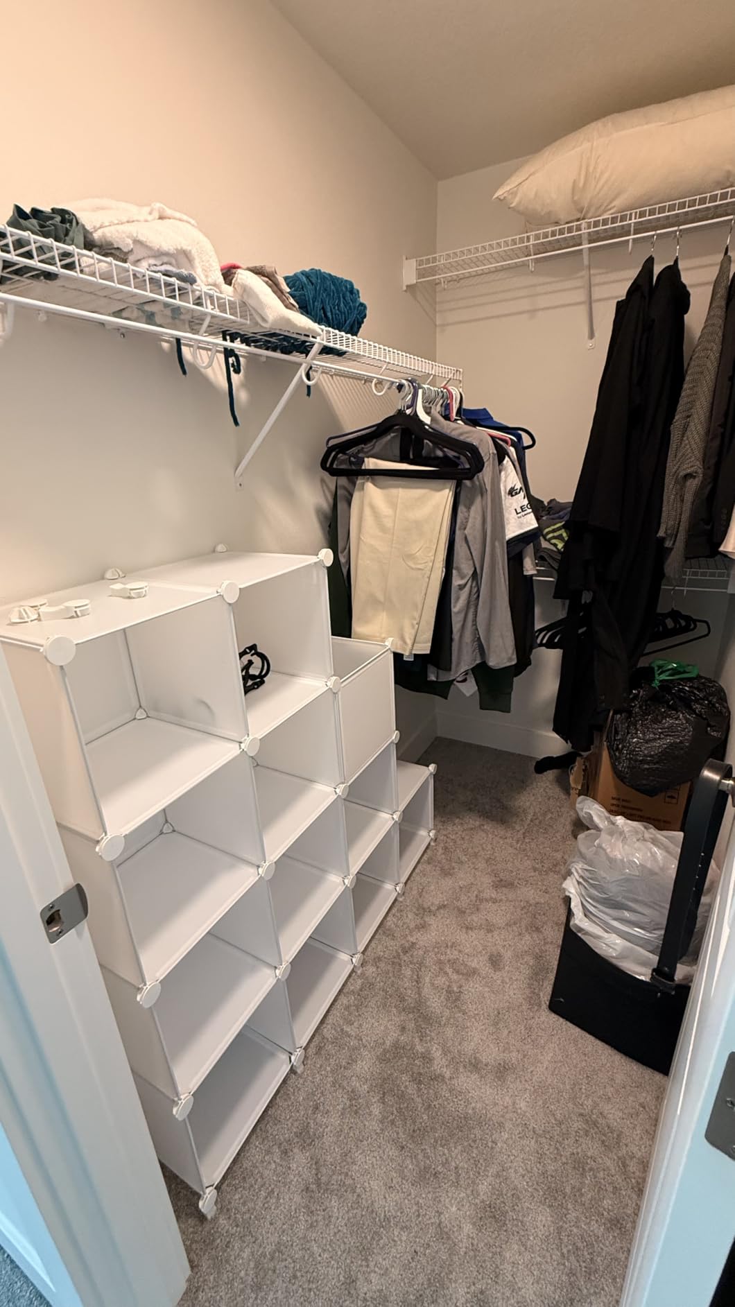 AWTATOS Cube Storage Organizer Storage 12 Cube Bookshelf DIY Plastic Closet Clothes Storage Shelves with Wooden Mallet, Stackable Storage Solution for Home, Bedroom, White customer photo 2