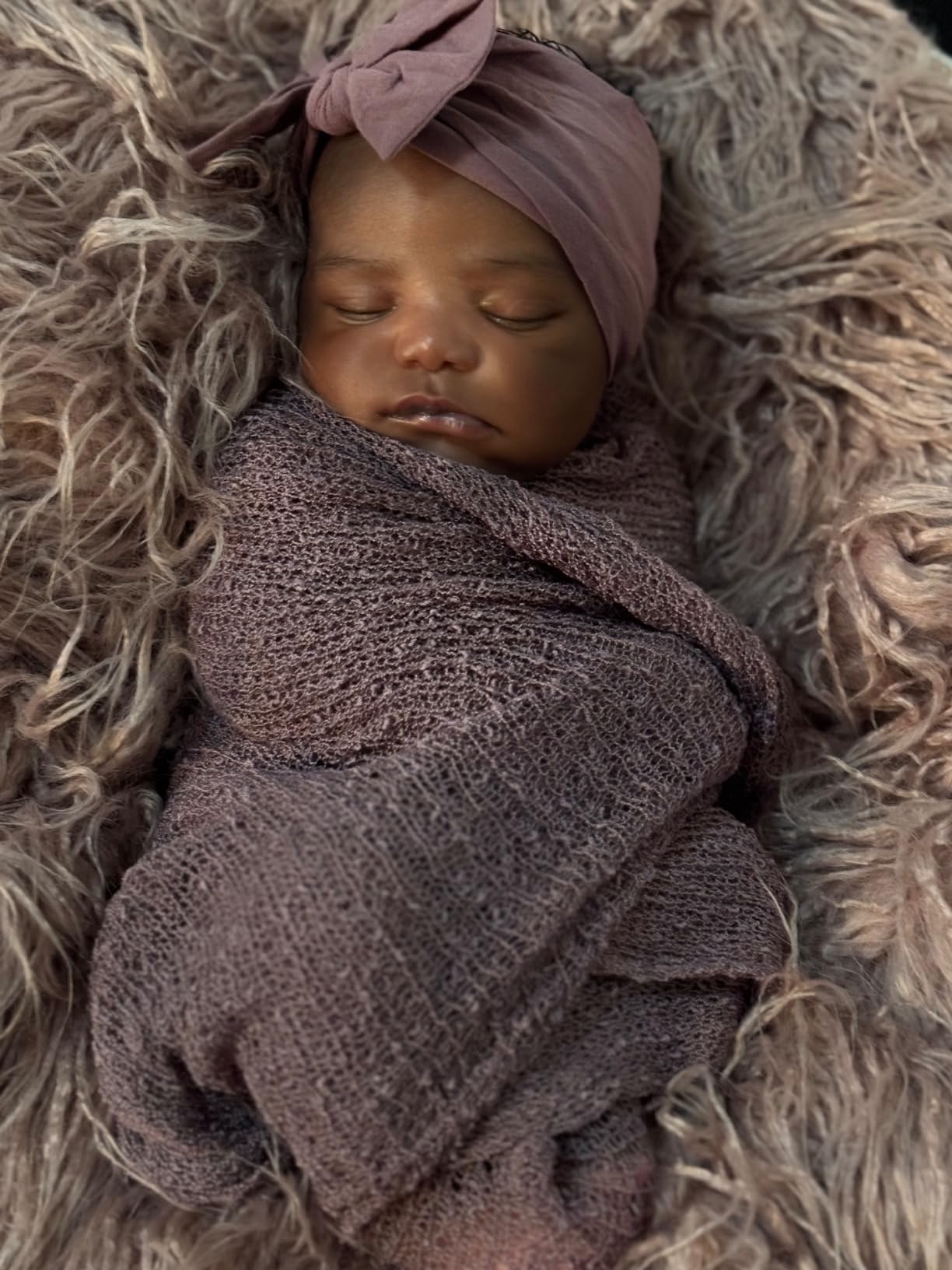 5 PCS Newborn Photography Wrap Props Kit, Newborn Photo Props Mat Long Ripple Wraps DIY Blanket with Headbands customer photo 2