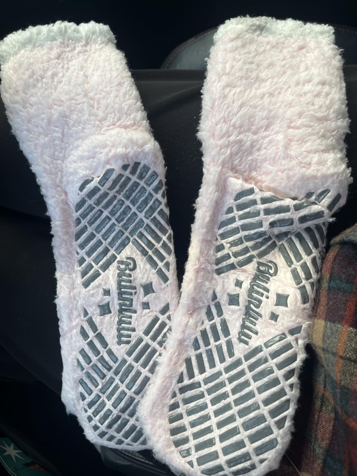 Bulinlulu Fuzzy Socks With Grips for Women 5-Pairs Non Slip Sleep Warm Fluffy Slipper Socks Mother's Day Gifts for women customer photo 2