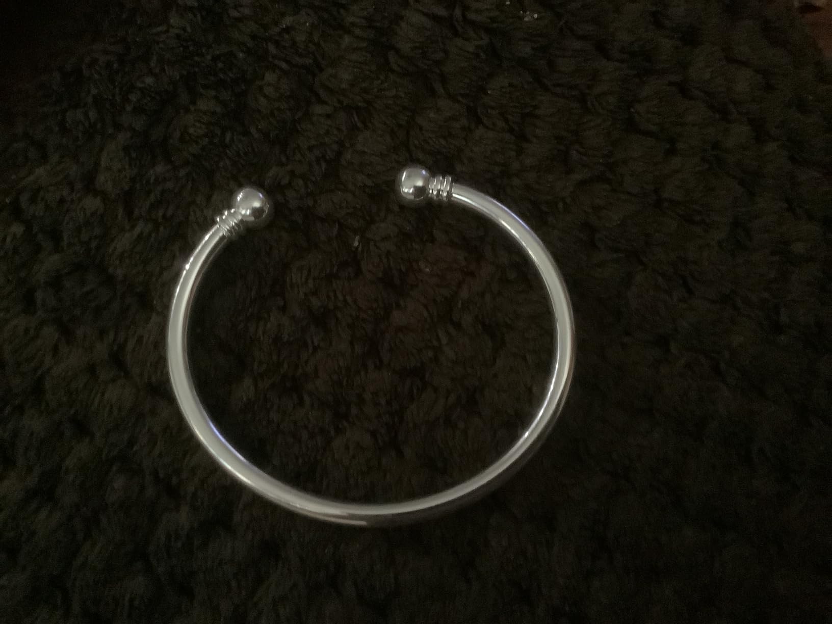 Denchy 925 Silver Bangle Bracelet, Fashion Jewelry Simple Cuff Bangles for Women Mom Wife Valentine Mothers day Gift customer photo 2