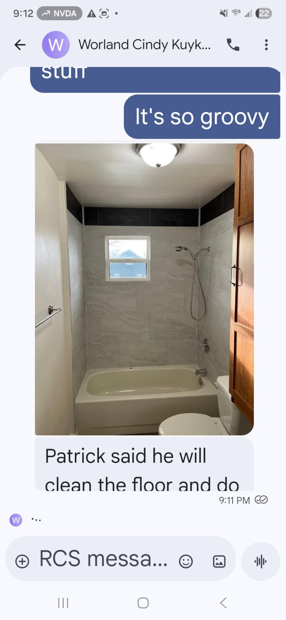 Palisade 25.6 in. x 14.8 in. Interlocking Vinyl Tile Shower and Tub Surround Kit in Carrara Marble customer photo 1