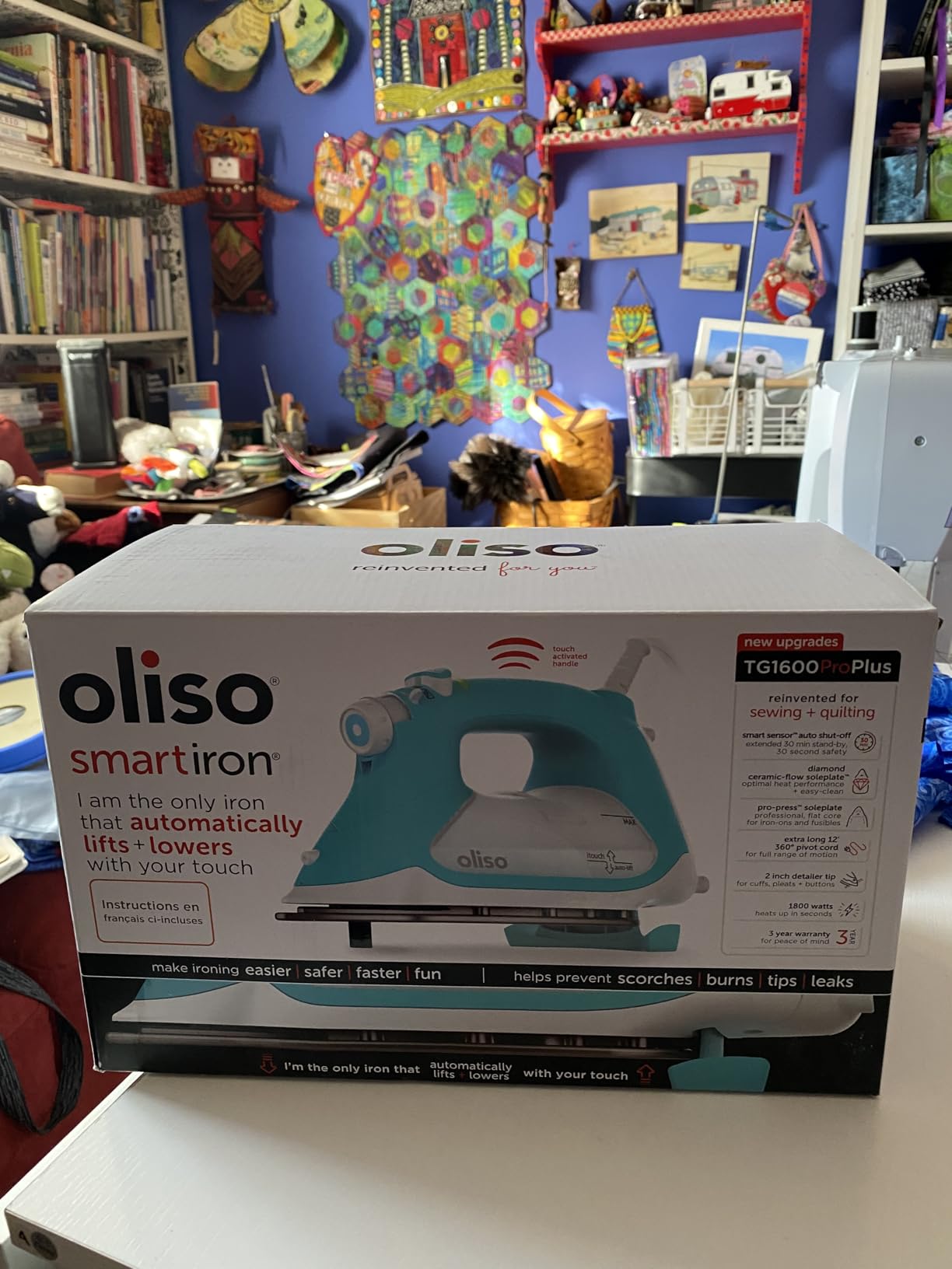 oliso TG1600 ProPlus Smart Iron with Auto-Lift - 1800 Watt Steam Iron for Clothes, Sewing, Quilting & Crafting - Diamond Ceramic-Flow Soleplate, Butterscotch customer photo 2