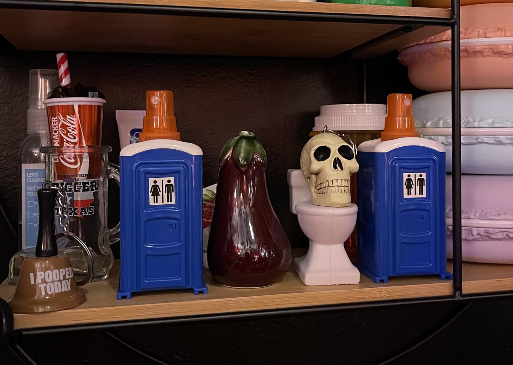 Funwares American Designed & Owned, Original Porta Potty Shot Glasses Gag Gift for Men, Top Choice for Number 2 Humor, Funny Shot Glass, White Elephant Gift, Secret Santa and Shot Glass Collectors customer photo 2