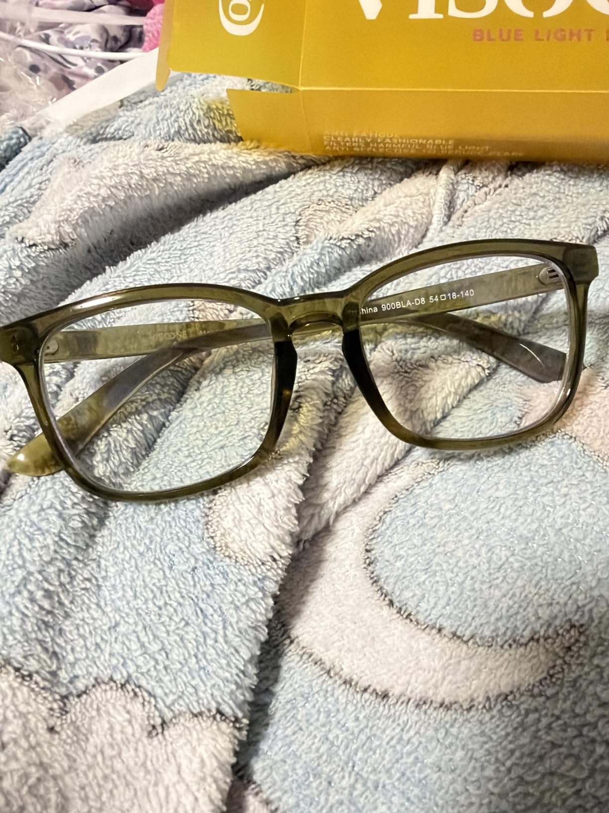 VISOONE Blue Light Blocking Glasses Square with Anti Computer Glare for Gaming Women and Men MONTANA customer photo 1