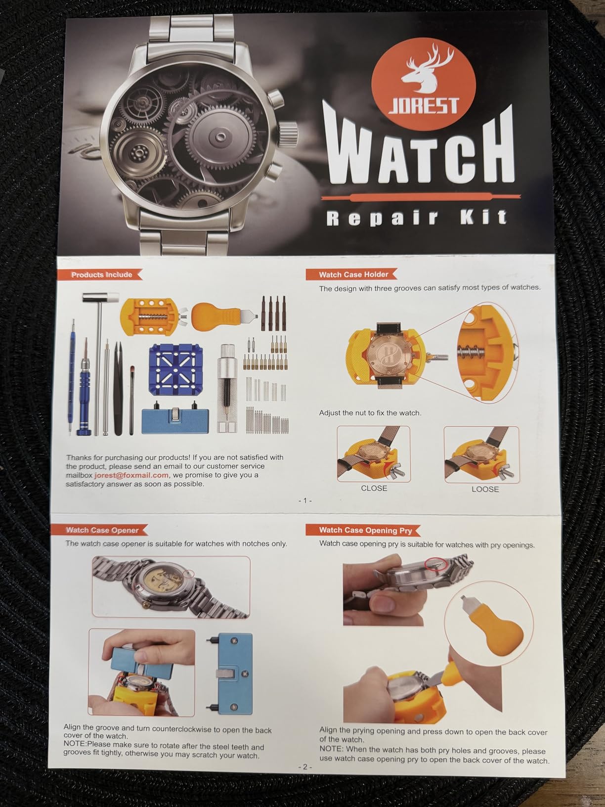 JOREST Watch Repair Kit for Battery Replacement & Link Removal, Resizing & Opener, Watch Repair and Cleaning Screwdriver Set, Wrench Back Remover, Spring Bar Tool customer photo 1