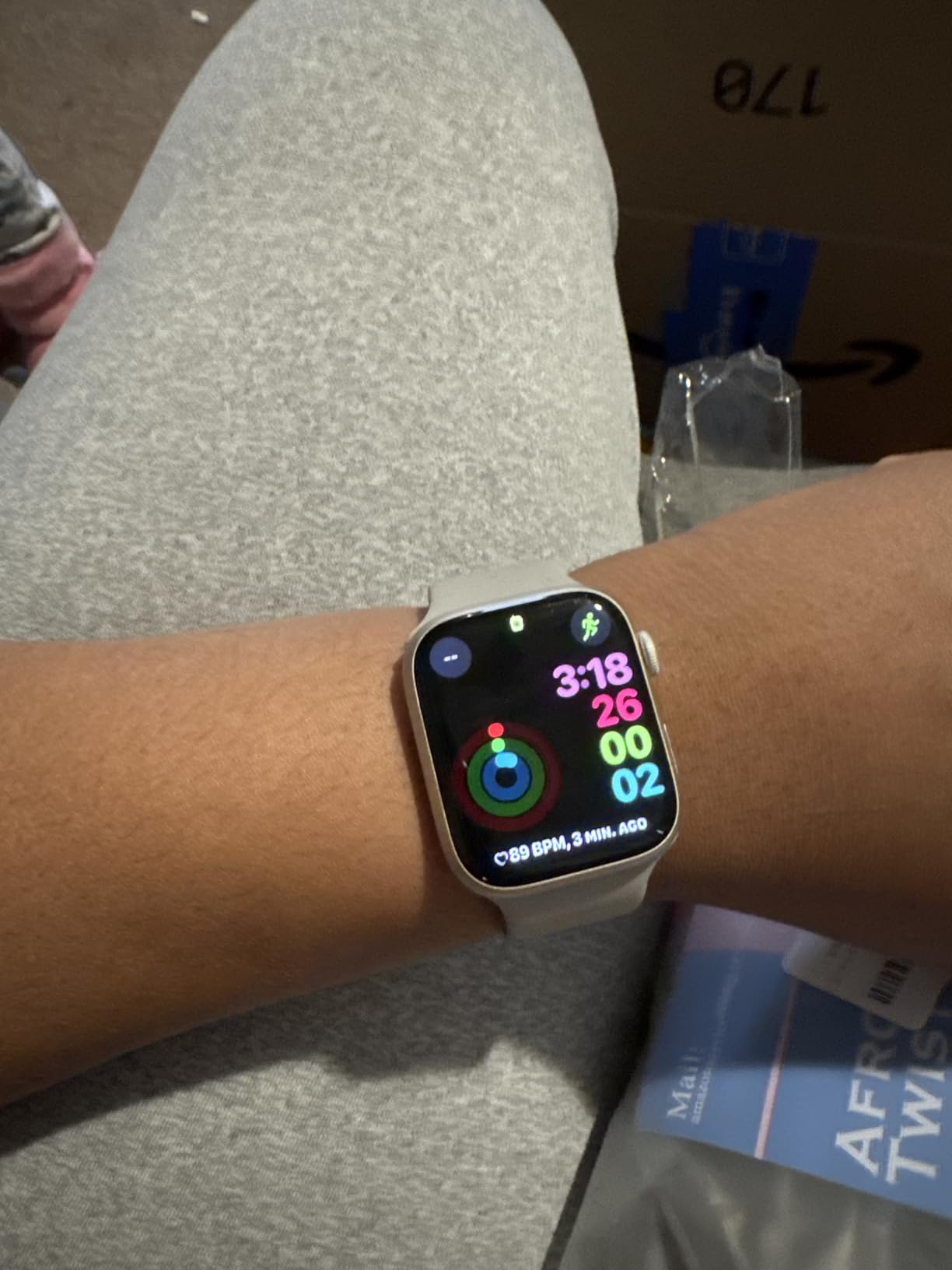 Apple Watch Series 7 (GPS, 41mm) Starlight Aluminum Case with Starlight Sport Band, Regular (Renewed) customer photo 2