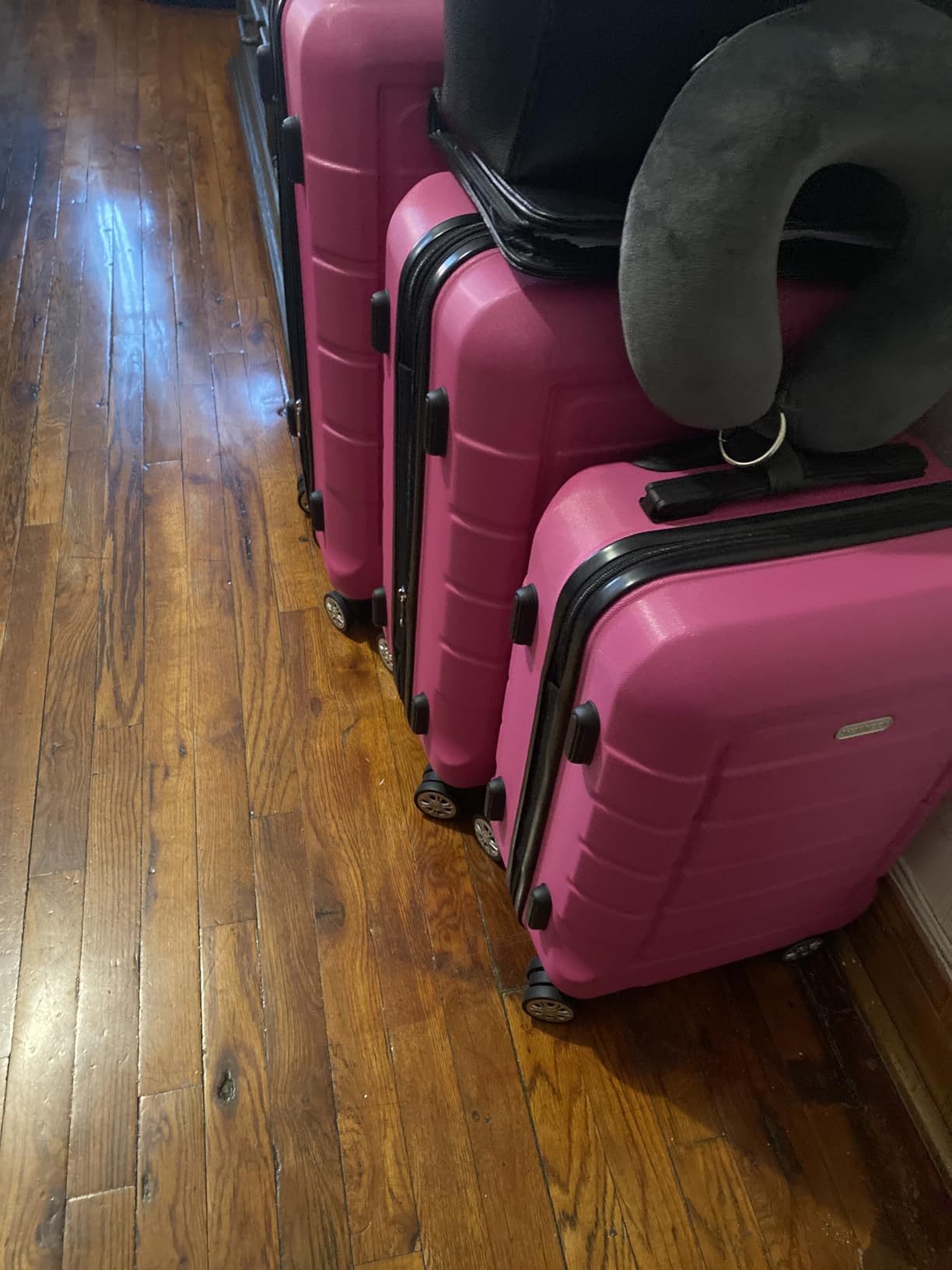 SHOWKOO Luggage Sets Expandable 100% PC Durable Suitcase with TSA Lock Double Wheels Mint Green customer photo 2