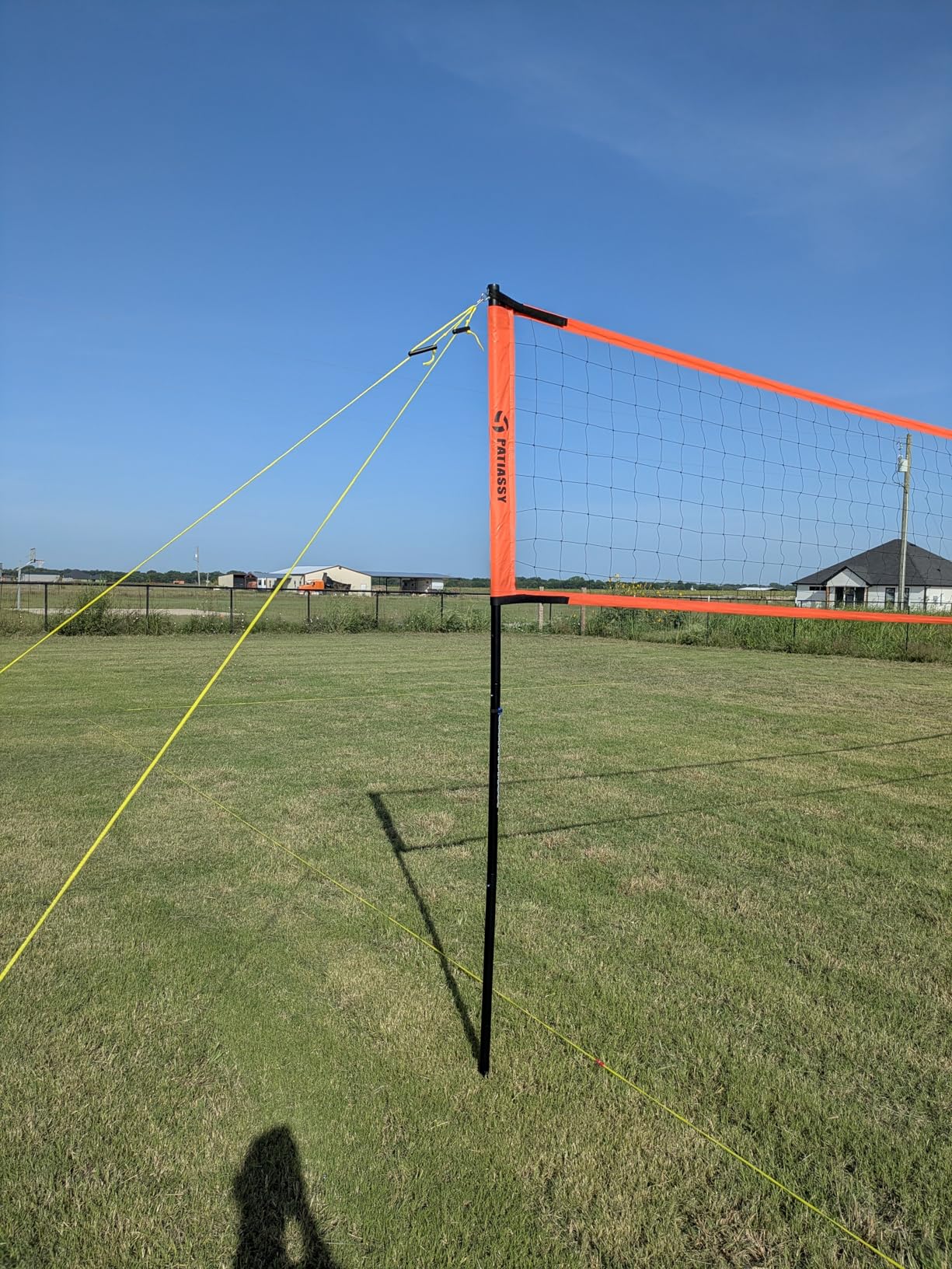 Volleyball Net Set, Height Adjustable Outdoor System with Anti-Sag Strap, Easy to Setup, Steel Stakes & Boundary Line, Includes Volleyball, Pump, Scoreboard, Carry Bag for Backyard & Beach Fun customer photo 2
