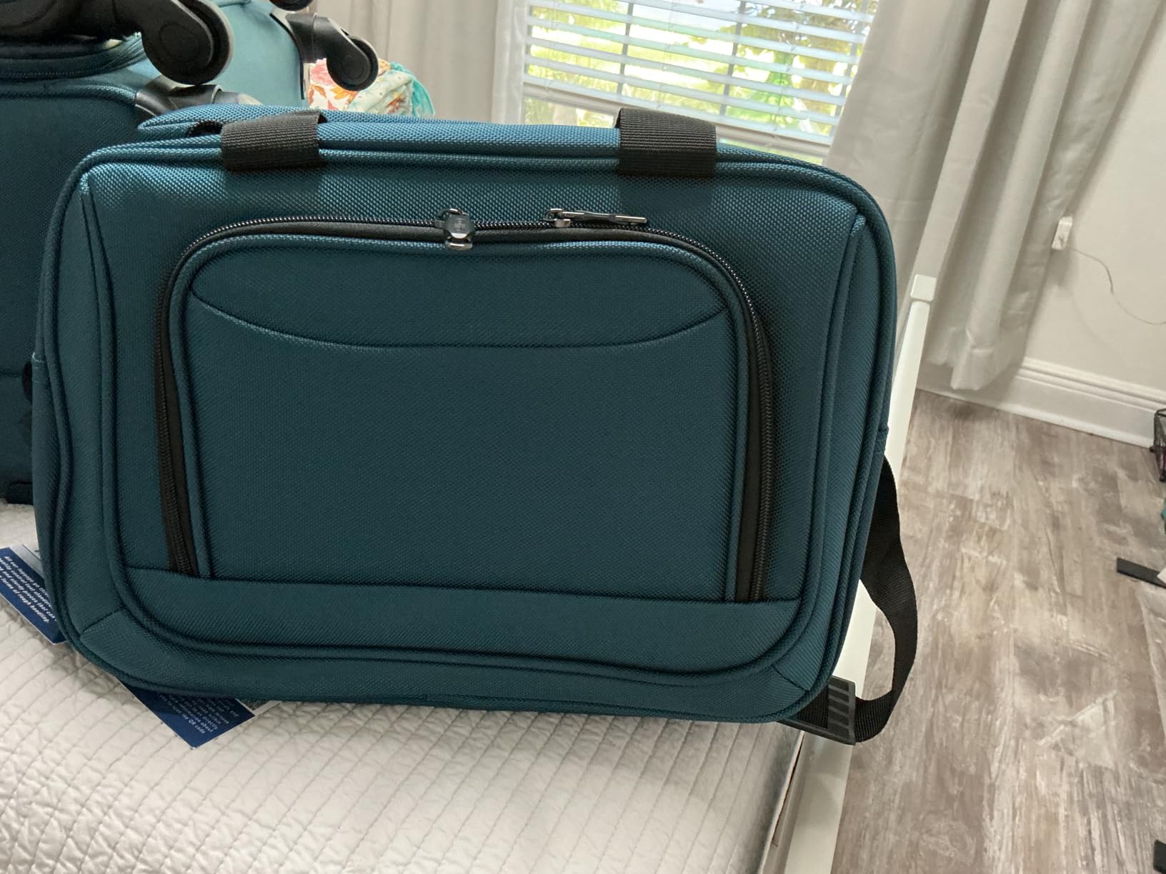 Luggage 4 Piece Set Suitcase TSA Lock Spinner Softshell lightweight (dark green) customer photo 2
