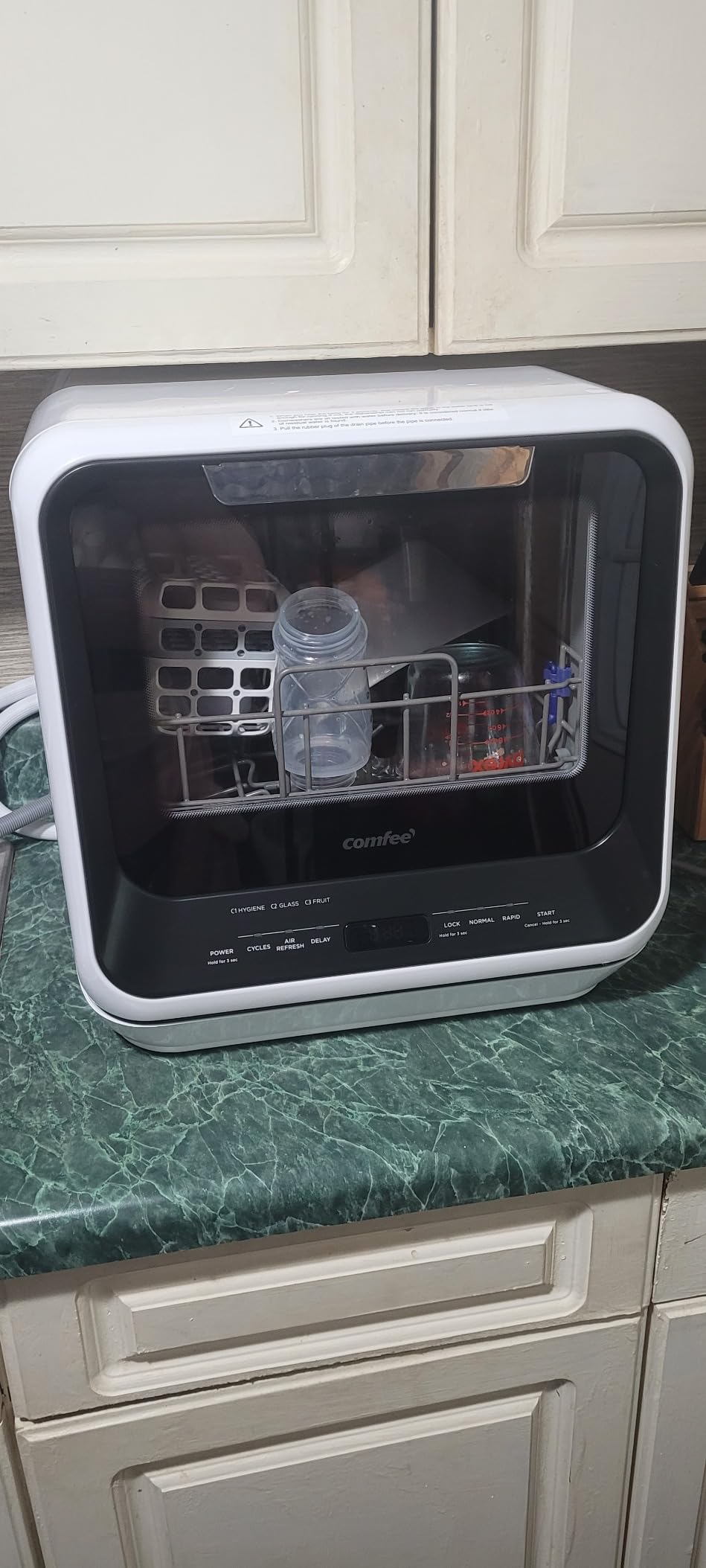 COMFEE' Portable Mini Dishwasher Countertop with 1.32Gal Built-in Water Tank for Apartments& RVs, No Hookup Needed, 6 Programs, 360 Degree Dual Spray, 162 Degree F High-Temp& Air-Dry Function customer photo 1