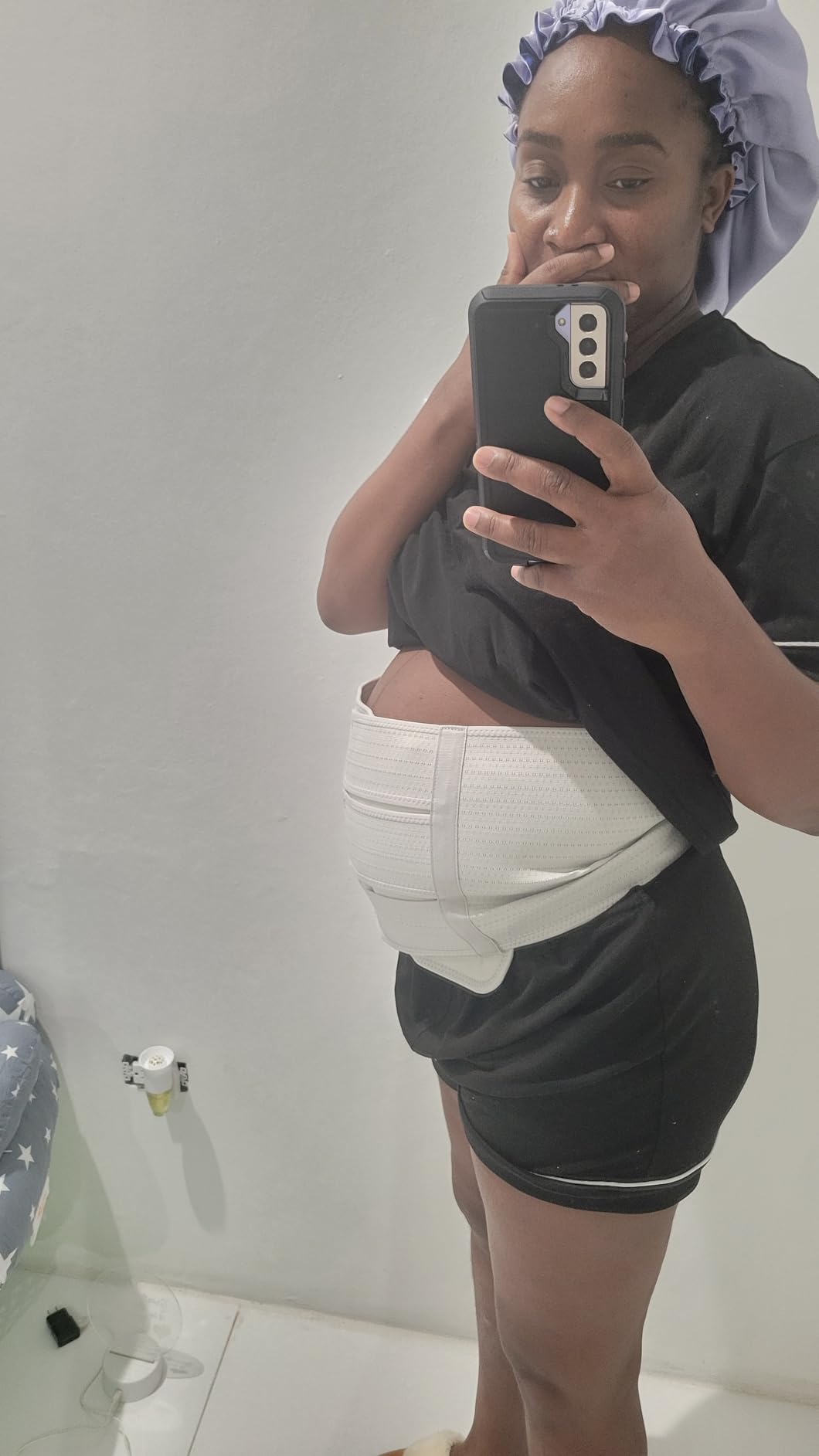 Frida Mom Belly Binder, Postpartum Essentials for Natural and C-Section Recovery, Adjustable Compression Wrap, After Birth Brace, Abdominal Band, 9 High customer photo 1
