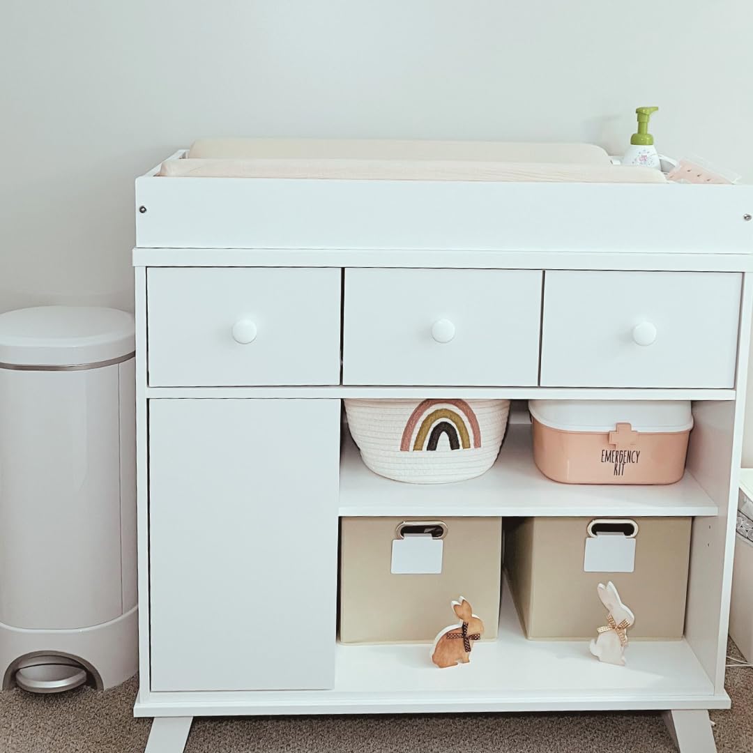 Storkcraft Modern Convertible Baby Changing Table, White and Vintage Driftwood customer photo 1