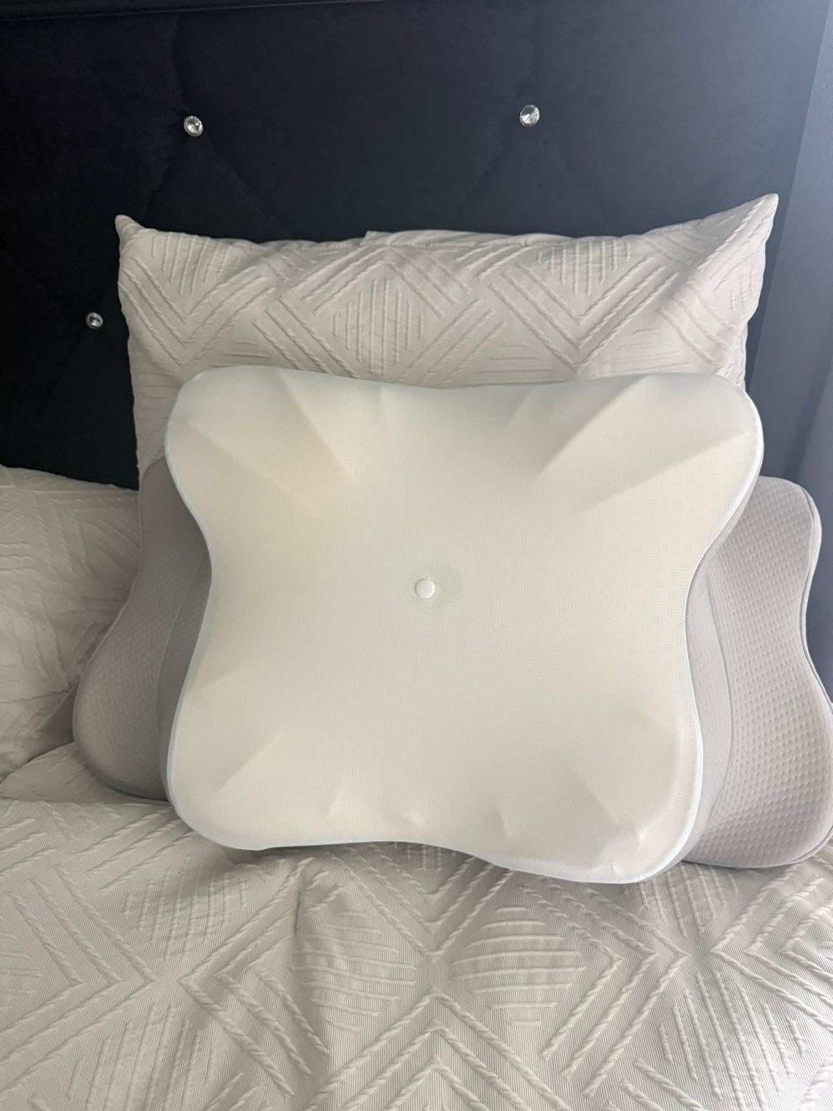 DONAMA Cervical Pillow for Neck and Shoulder,Contour Memory Foam Pillow,Ergonomic Neck Support Pillow for Side Back Stomach Sleepers with Pillowcase customer photo 1