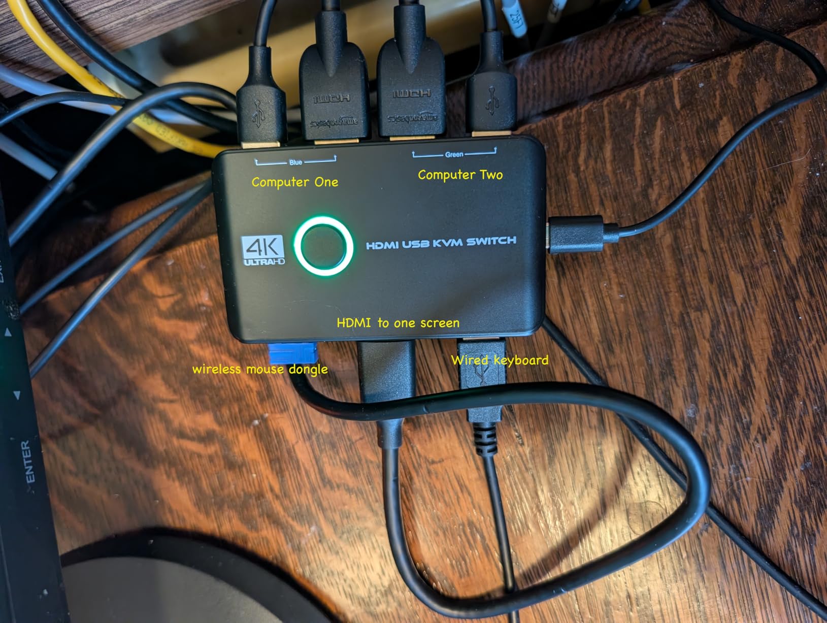 ABLEWE 4K KVM Switch HDMI 2 Port Box, USB HDMI KVM Switches for 2 Computers Share Keyboard Mouse Printer and one HD Monitor, Support UHD 4K@60Hz, with 2 USB Cables and 2 HDMI Cables customer photo 1