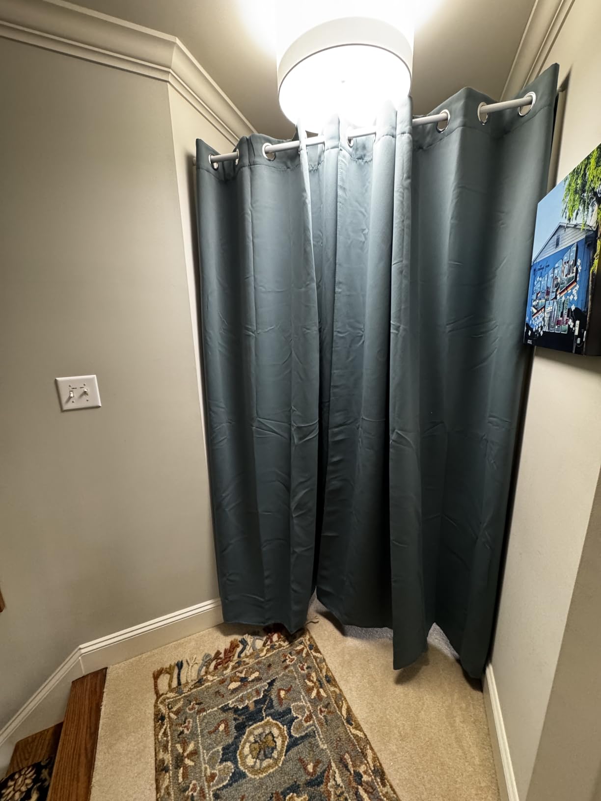 Amazon Basics No Drill Easy Install Sturdy Shower Curtain Tension Rod, Adjustable Length, 42-72