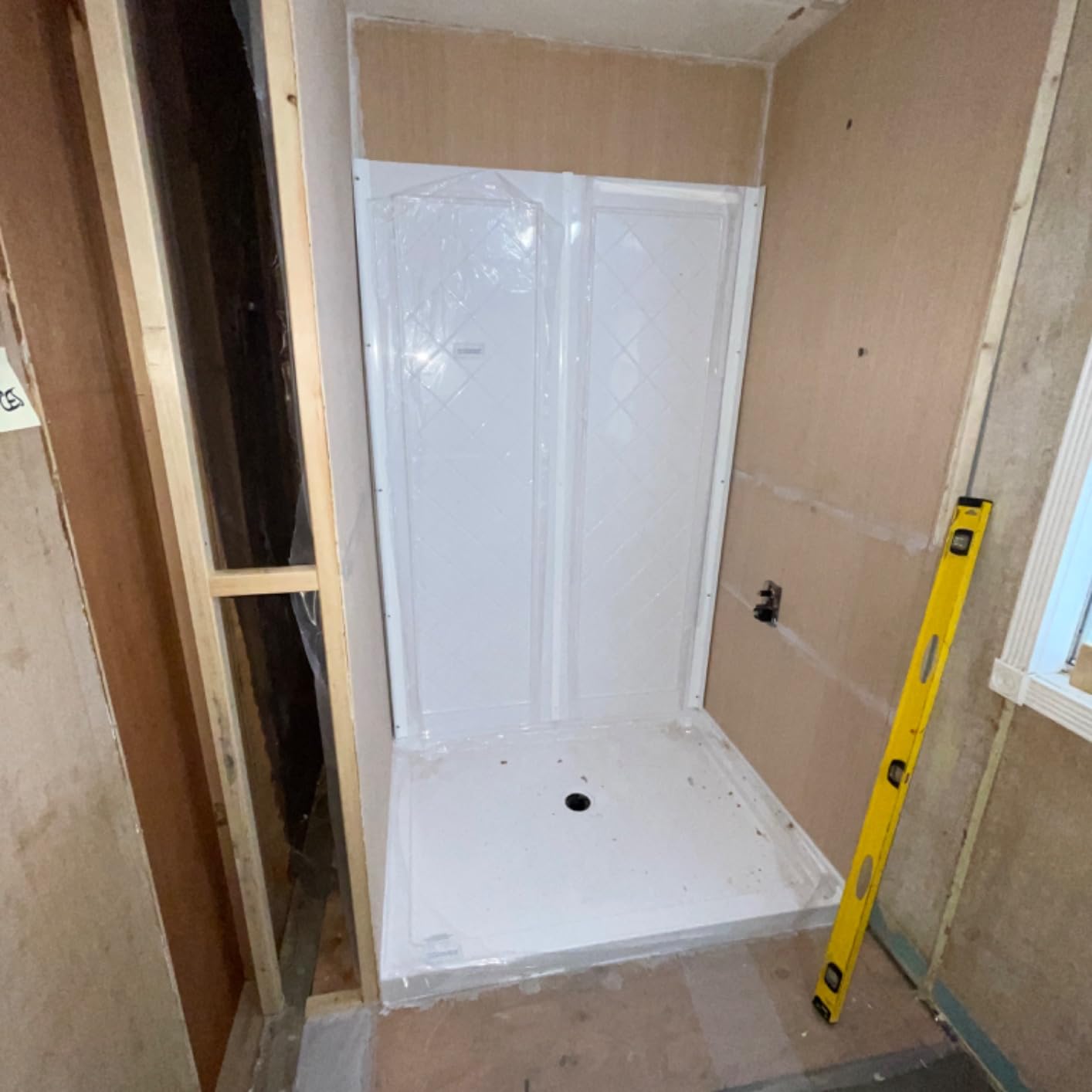 DreamLine Infinity-Z 36 inch D x 48 inch W x 76 3/4 inch H Semi-Frameless Sliding Shower Door in Oil Rubbed Bronze, Shower Base, and Wall Kit in White customer photo 2