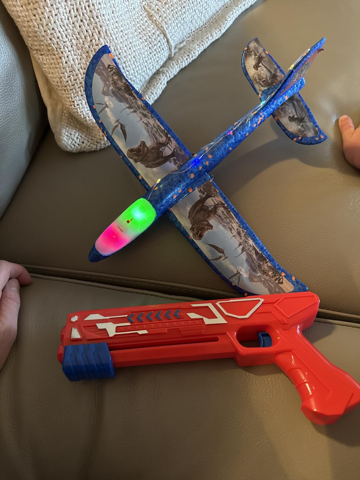 Fuwidvia 3 Pack Airplane Launcher Toys, 13.2'' LED Foam Glider Plane Toy for Boys, 2 Flight Modes Outdoor Flying Toys Birthday Gifts for Boys Girls 4 5 6 7 8 9 10 11 12 Year Old customer photo 1