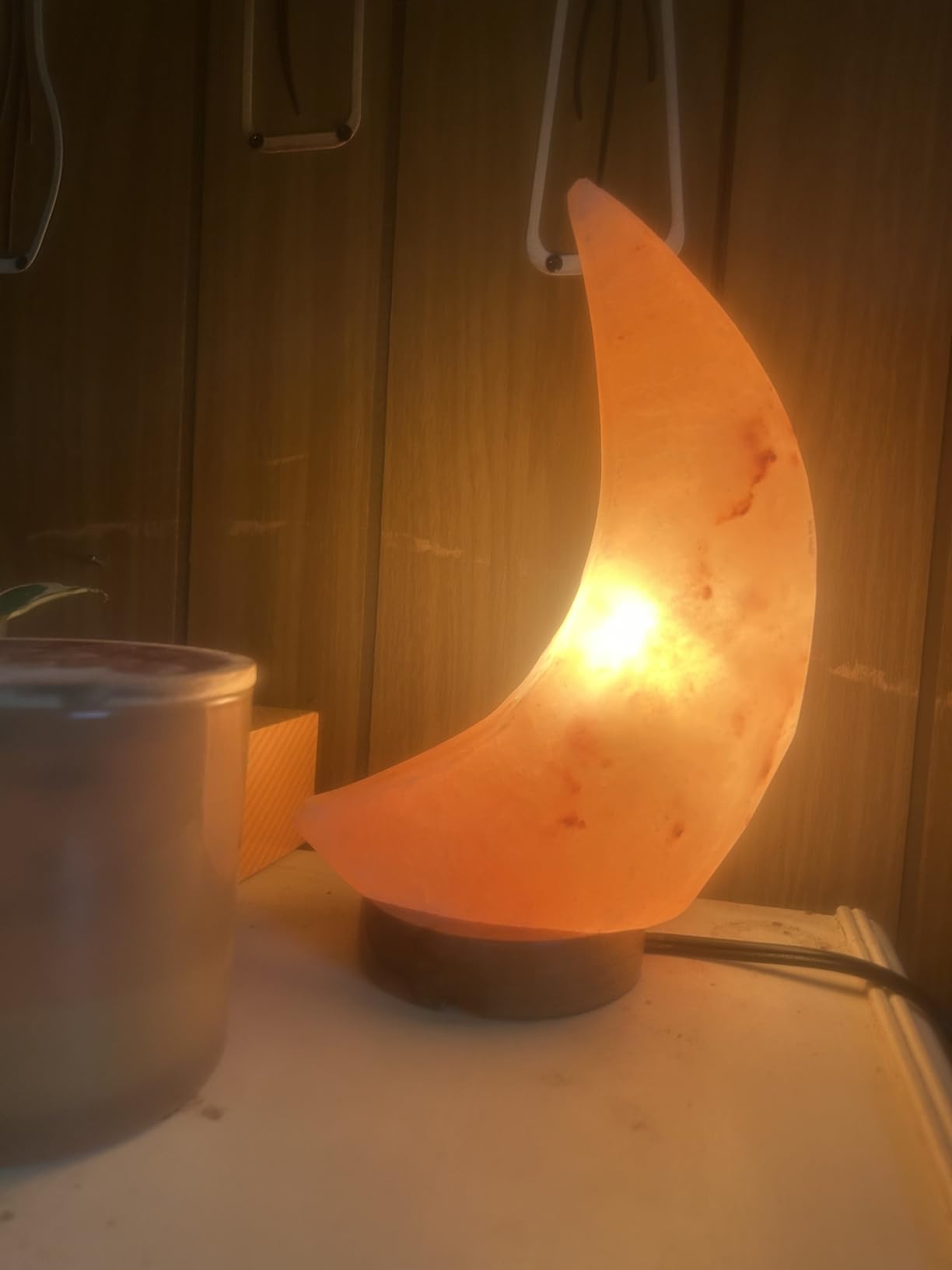 d'aplomb 100% Authentic Natural Himalayan Salt Lamp; Hand Carved Moon Pink Crystal Rock Salt from Himalayan Mountains; Dimmer Cord; 5 lbs customer photo 2