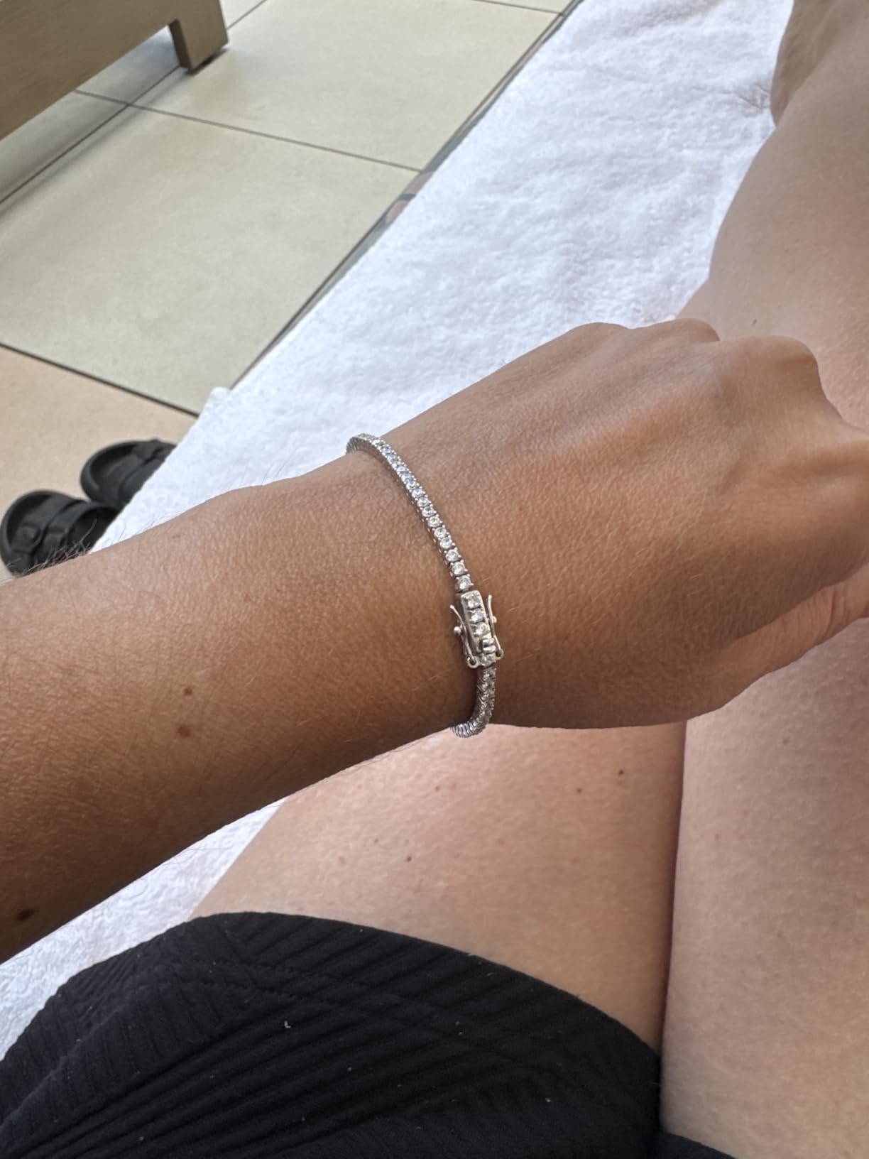 925 Sterling Silver 2-7mm Cubic Zirconia Classic Tennis Bracelet | White Gold Bracelets for Women | Size 6-8.5 inches customer photo 2