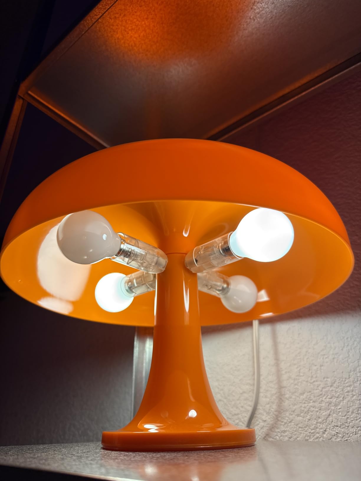 Lotus Atelier Orange Mushroom Lamp for Room Aesthetic Modern Lighting for Bedroom | Cool Retro Living Room Decor (Orange) customer photo 1