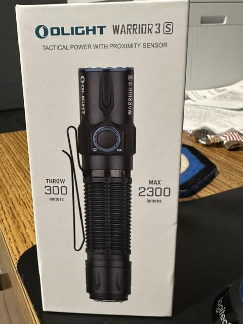 OLIGHT Warrior 3S 2300 Lumens Rechargeable Tactical Flashlight, Compact Dual-Switches LED Bright Light with Proximity Sensor, Powered by Customized Battery for Emergency and Searching (Black) customer photo 2