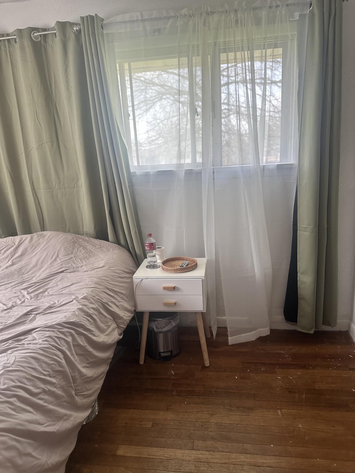 SimpleHome 100% Blackout Curtains for Bedroom,Thermal Insulated Grommet Window Drapes Room Darkening Cream Curtains for Living Room with Black Back,52 x 84 Inch,2 Panels customer photo 1