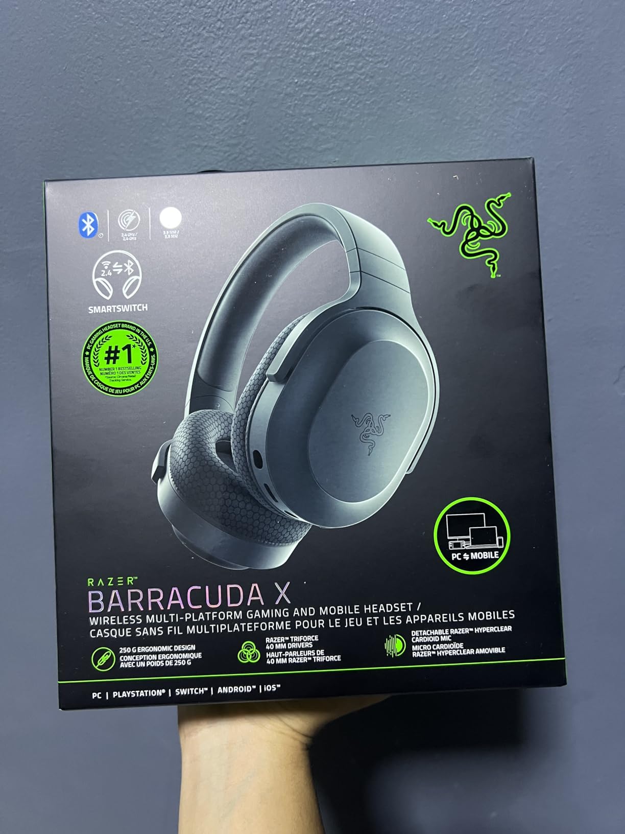 Razer Barracuda X Wireless Gaming & Mobile Headset (PC, PlayStation, Switch 2, Android, iOS): 2.4GHz Wireless + Bluetooth - Lightweight - 40mm Drivers - 50 Hr Battery customer photo 2