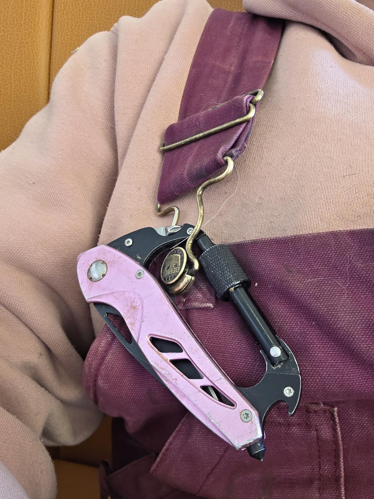 Multitool Carabiner with Pocket Knife, Stocking Stuffers Gifts for Men, EDC Carabiners with Folding Knives, Bottle Opener, Window Breaker and Screwdriver, Survival Gear for Camping Hiking customer photo 2