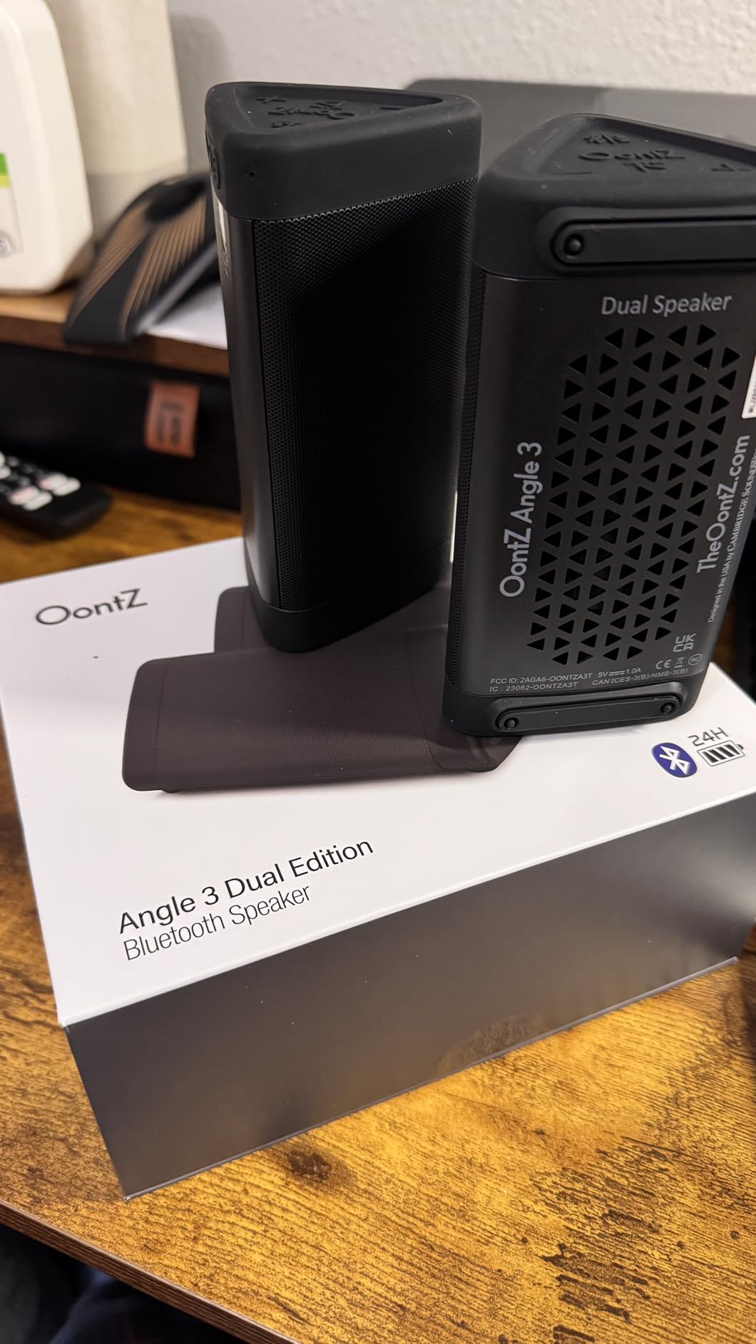 OontZ Angle 3 (4th Gen) - 2 Pack, Portable Bluetooth Speakers, Dual Pairing Stereo Sound, 12W Stereo Sound, 24 Hour Playtime, 100 Foot Wireless Range, Waterproof, Home, Outdoor (Black) customer photo 2