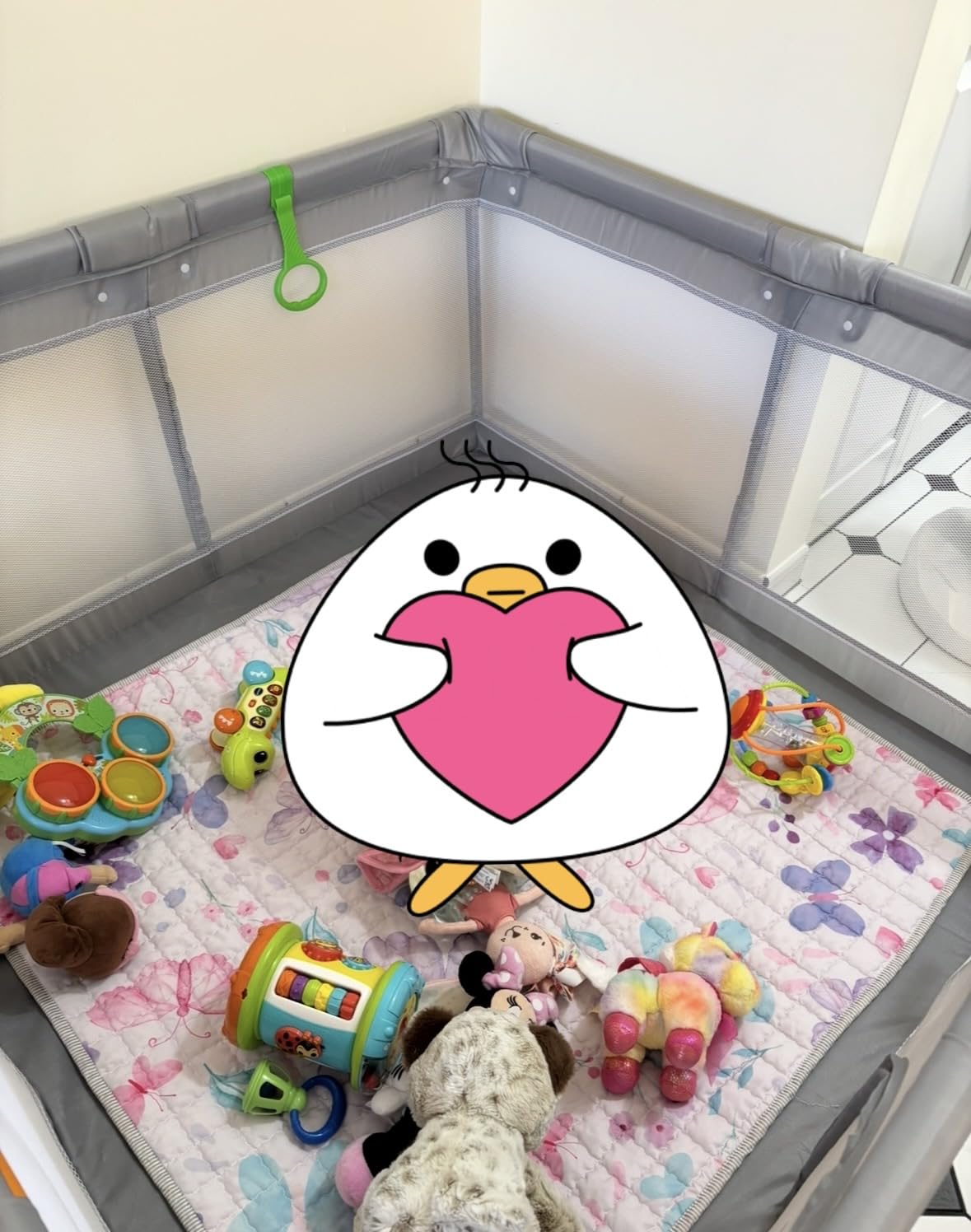 Fodoss Baby Playpen 47x47in, Small Play Pen for Babies and Toddlers, Playpen for Apartment, Play Yard, Activity Fence, Baby Playard with All-Side Mesh, Pull Rings customer photo 2