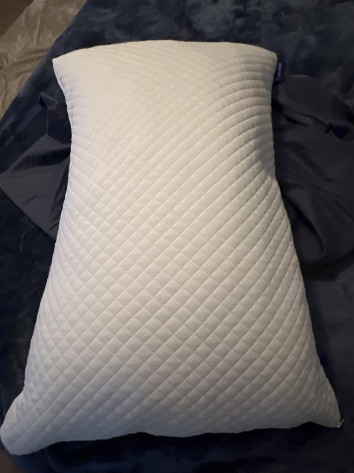DreamyBlue Signature Pillow w/Adjustable Loft - Shredded Memory Foam Fill - Neutral Alignment for Side, Back, and Stomach Sleepers - Washable Bamboo Rayon Cover - CertiPUR-US Certified Foam (King) customer photo 1
