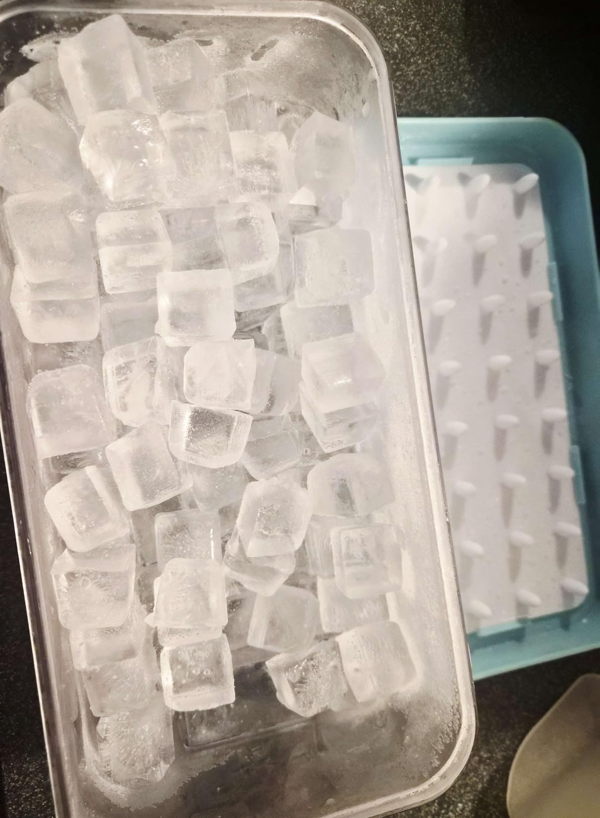 Ice Cube Tray with Lid and Bin, PHINOX 56 pcs Ice Trays for Freezer, Ice Cube Trays for Freezer with 2 trays, Container, Lid & Ice Scoop, BPA Free customer photo 2