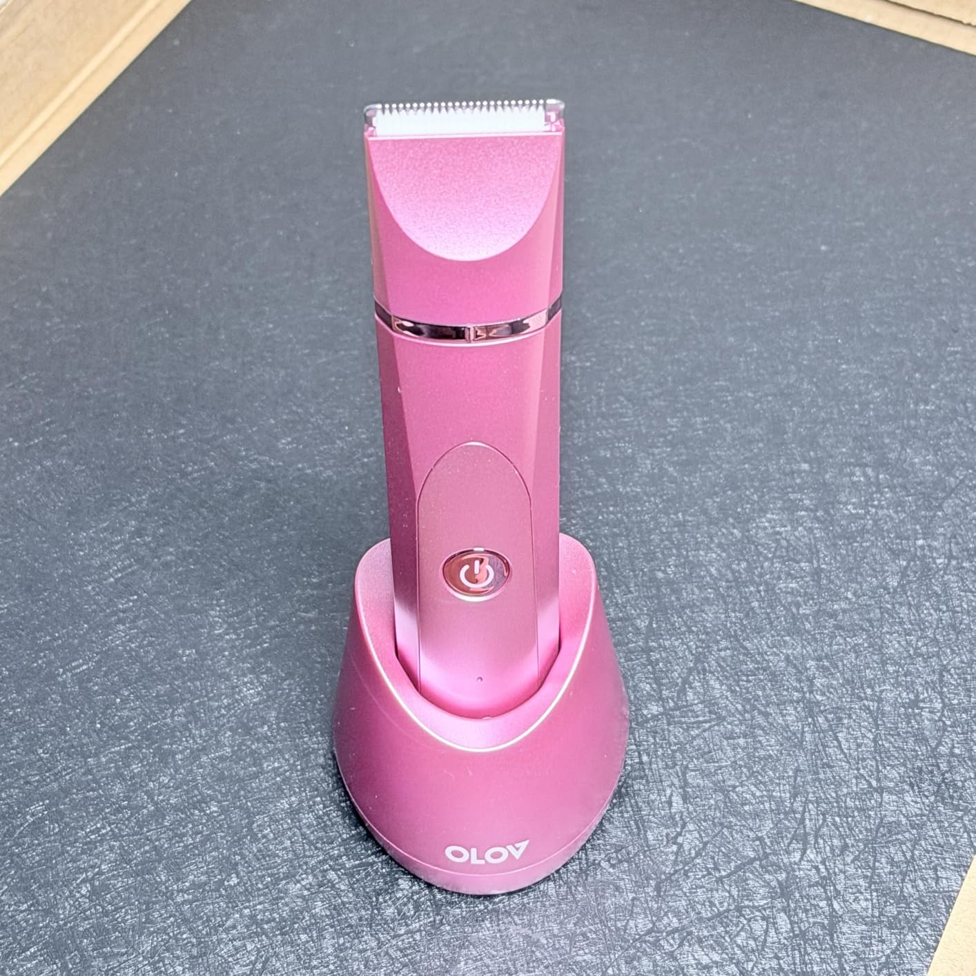 OLOV Electric Body Hair Trimmer - Groin Trimmer for Men - Bikini Trimmer Women - Wet/Dry Shaver Groomer, Replaceable Ceramic Blade Heads, USB Recharge Dock, Waterproof Hygiene Razor, White customer photo 1
