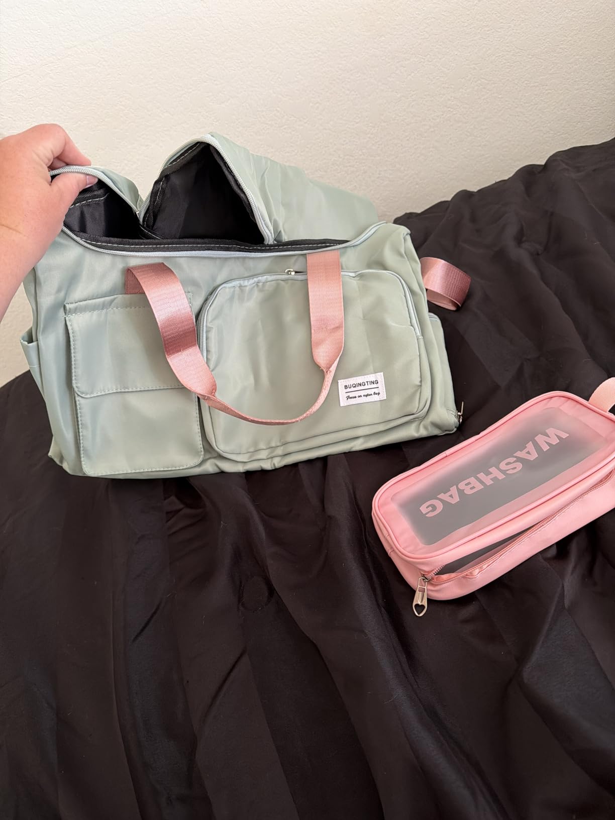 Small Gym Bag for Women, Travel Duffle Bag Carry On Weekender Bag with Shoe Compartment customer photo 1