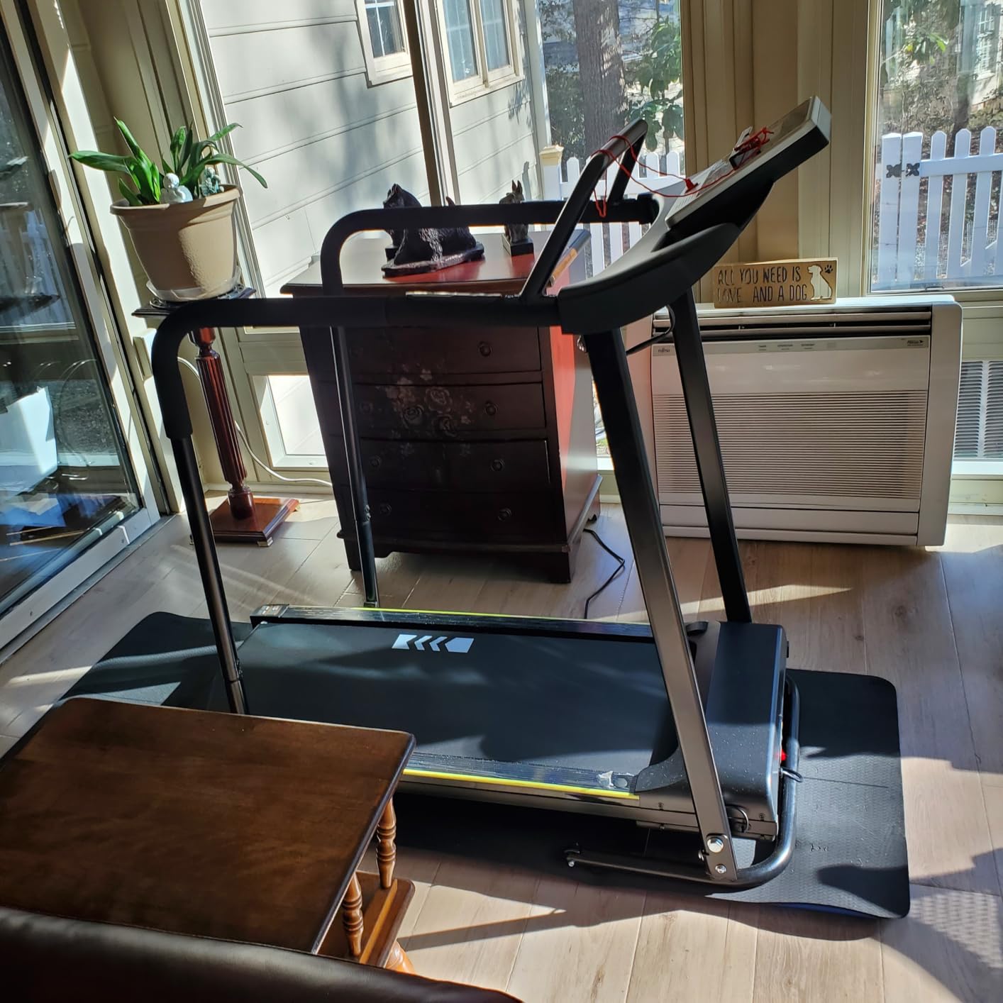 Redliro Walking Treadmill for Seniors with Long Handrails - 0.3 MPH Slow Start, Foldable Recovery Treadmill for Home, 0-2% Incline Fully Flat, Heart Rate Monitor, Auto Lubrication, 300 lb Capacity customer photo 1