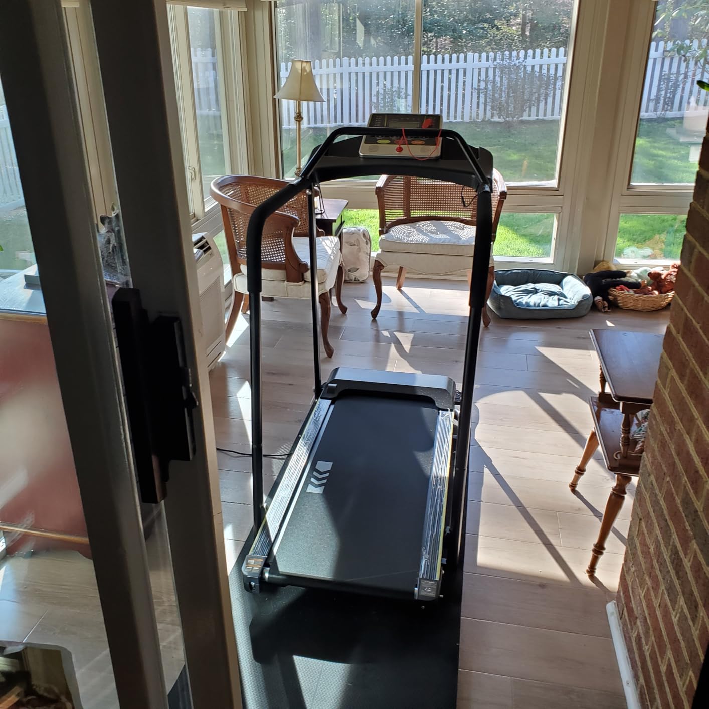 Redliro Walking Treadmill for Seniors with Long Handrails - 0.3 MPH Slow Start, Foldable Recovery Treadmill for Home, 0-2% Incline Fully Flat, Heart Rate Monitor, Auto Lubrication, 300 lb Capacity customer photo 2