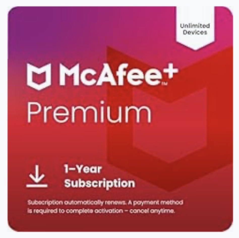 McAfee+ Premium Individual Unlimited Devices | AntiVirus Software 2026 for Windows PC & Mac, AI Scam Detection, VPN, Data Removal, Identity Monitoring |1-Year Subscription with Auto-Renewal | Download customer photo 1