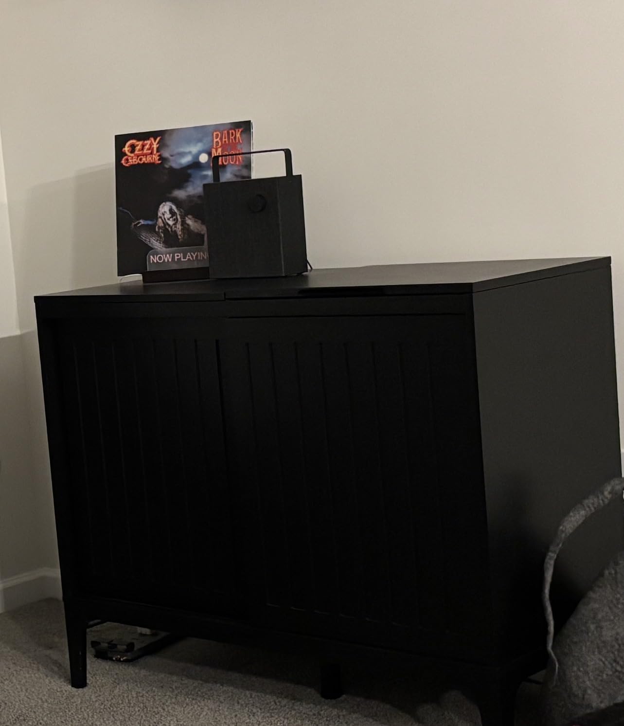 Crosley Furniture Asher Record Player Stand with Storage for Vinyl Records, Dark Brown customer photo 1