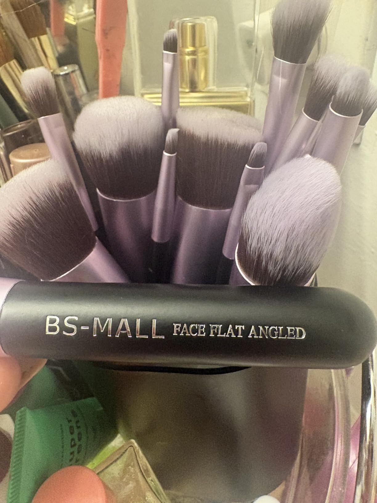 BS-MALL Makeup Brushes Premium Synthetic Foundation Powder Concealers Eye Shadows 14 Pcs Purple for Makeup Beginner or Professional with Travel Case customer photo 1