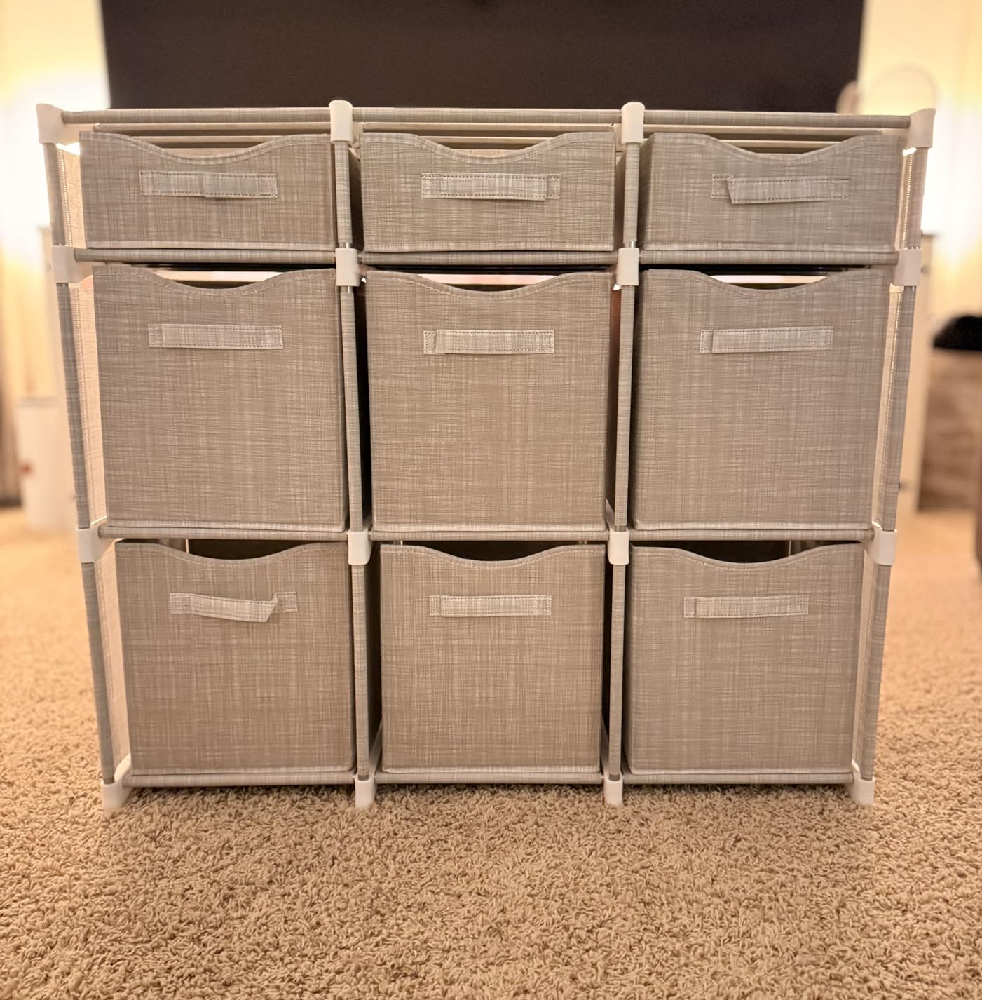 Cube Storage Organizer with Storage Bins Included - The Perfect Closet Organizers and Storage Solution. Includes 9 Storage Cubes, Great For Toy Storage, Closet Storage, Clothes Storage (Grey) customer photo 1