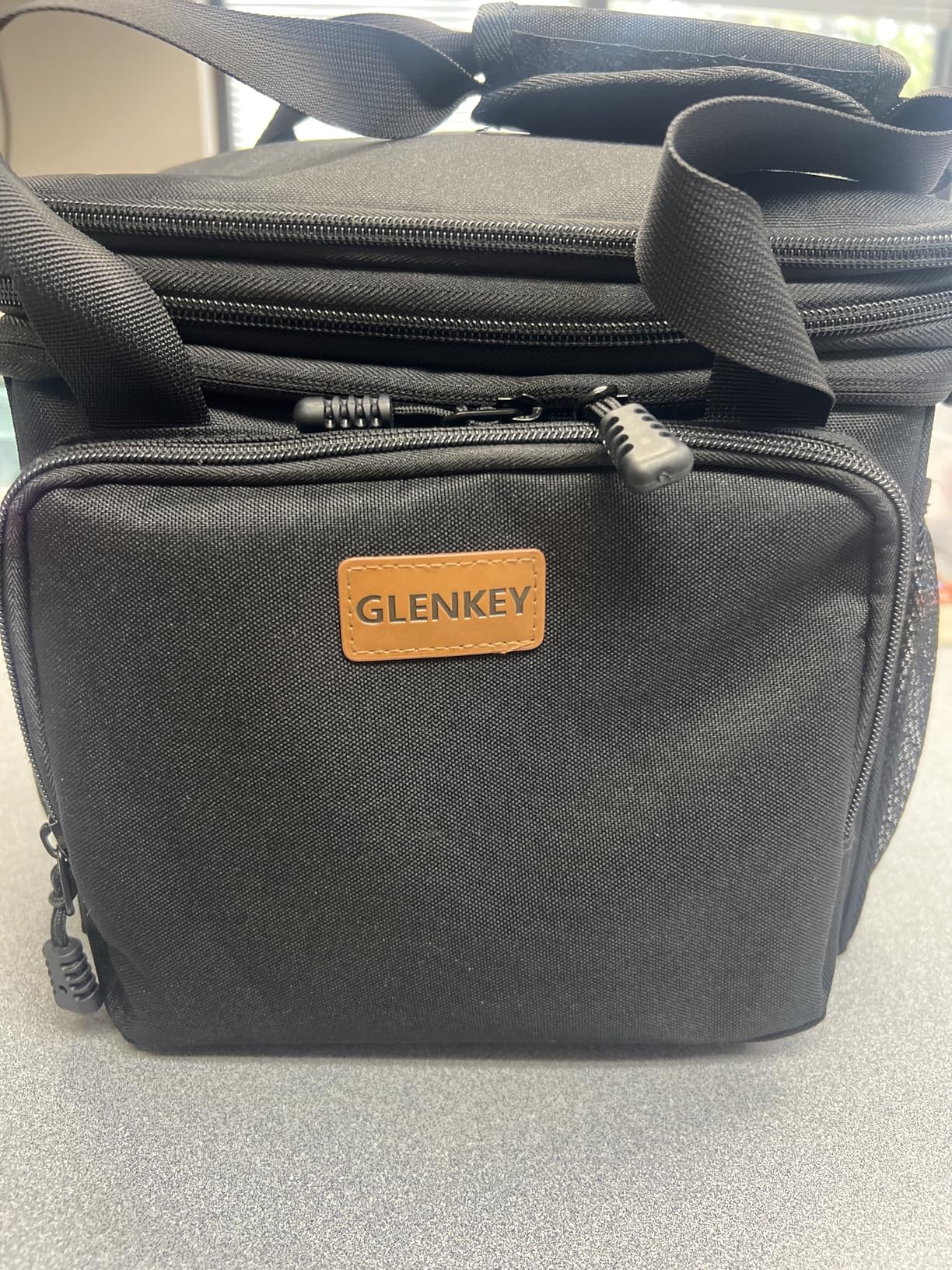 Expandable Insulated Large Lunch Box, Double Deck Heavy Duty Durable Lunch Bag Leakproof Cooler Bags for Men Women Adults Work Shift Flight Beach Daytrip, 20 Can, Black, GLENKEY customer photo 1